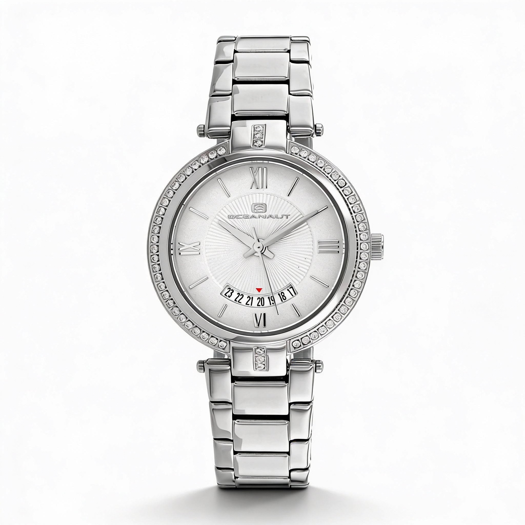 Oceanaut Bracelet Women's White Dial Stainless Steel Quartz Movement Water Resistant Watch with Scratch-Resistant Mineral Crystal, Photo 1