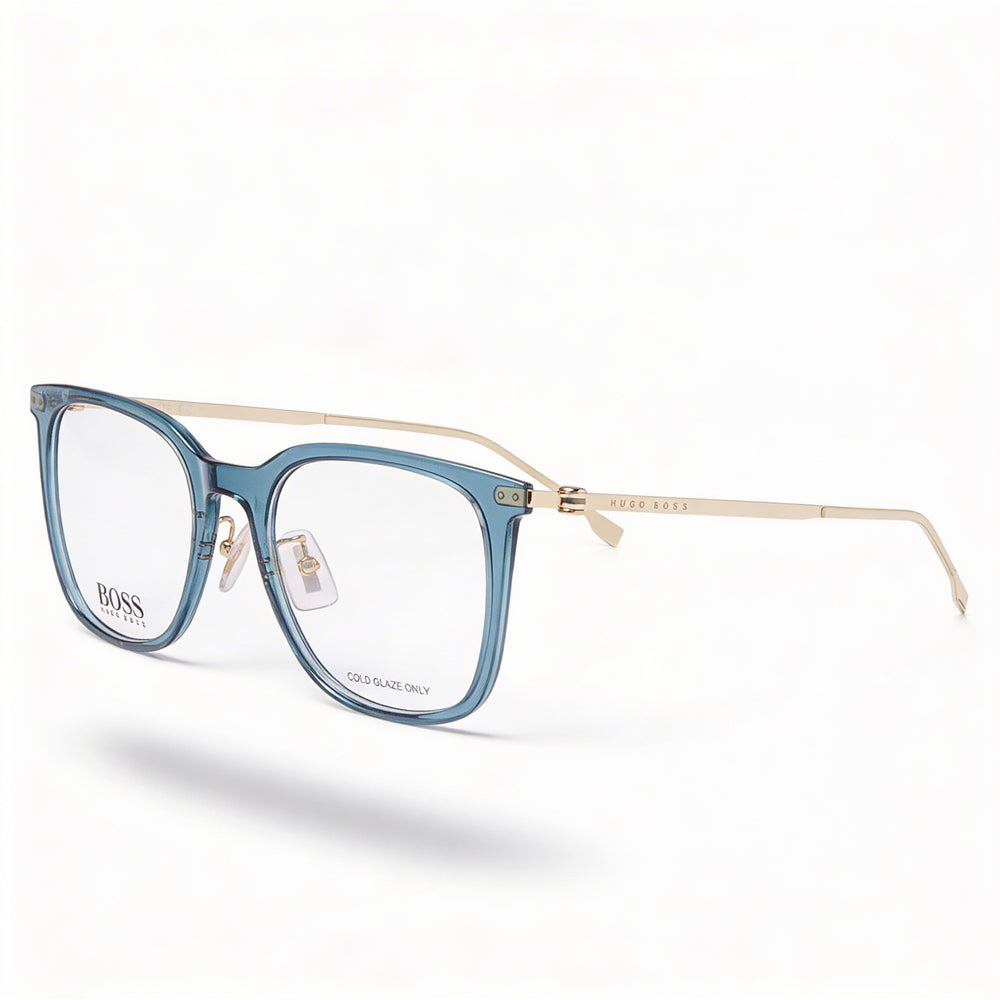 Gafas Ópticas Hugo Boss 1360/f de Estilo Moderno de Propionato Azul Unisex, Tamaño de Lente de 52 mm
