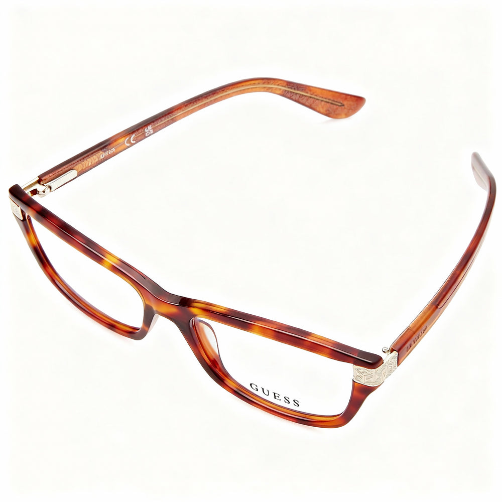 GUESS Modern Women's Plastic Frame Eyeglasses Blonde Havana with Polycarbonate Lenses 54-16-140