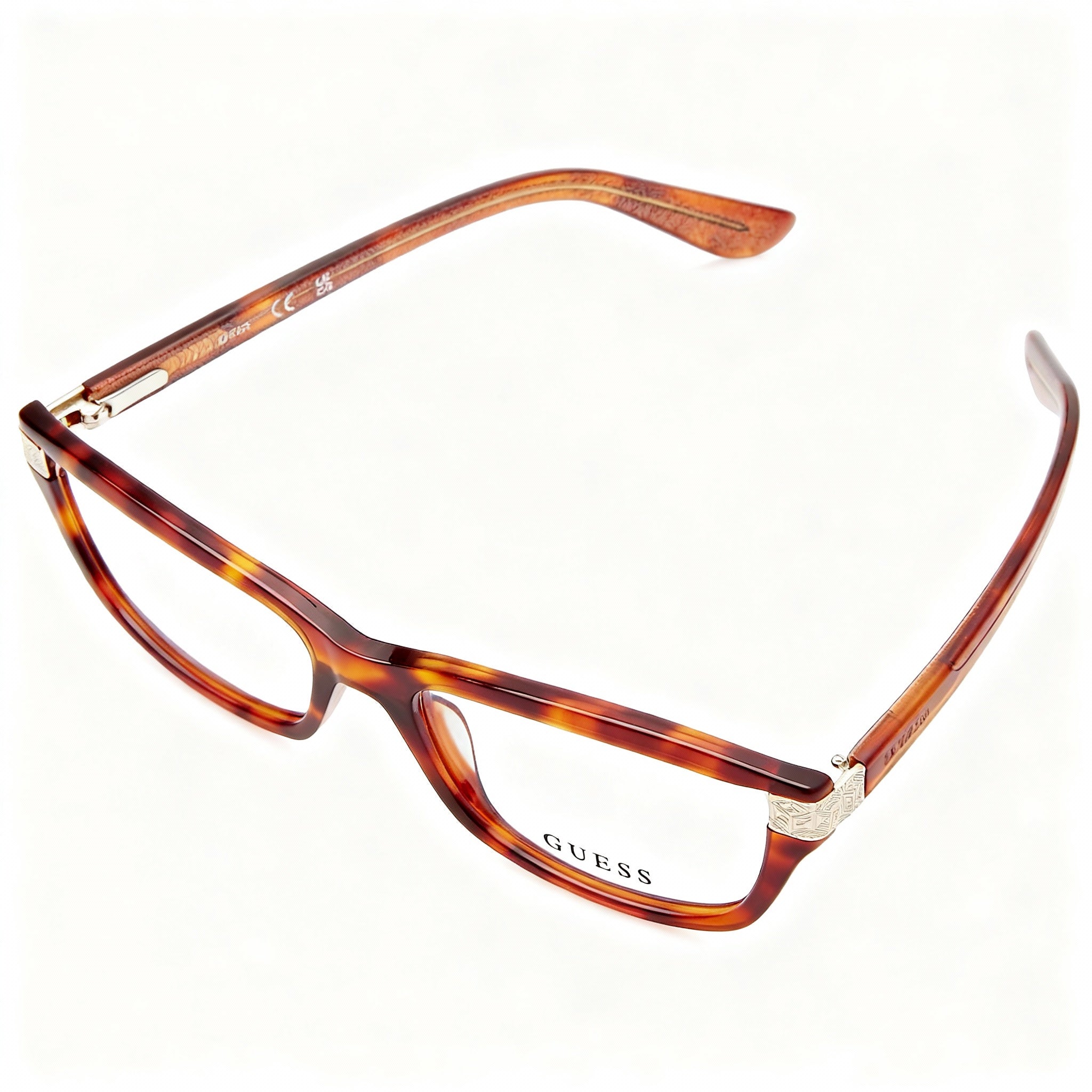 GUESS Modern Women's Plastic Frame Eyeglasses Blonde Havana with Polycarbonate Lenses 54-16-140