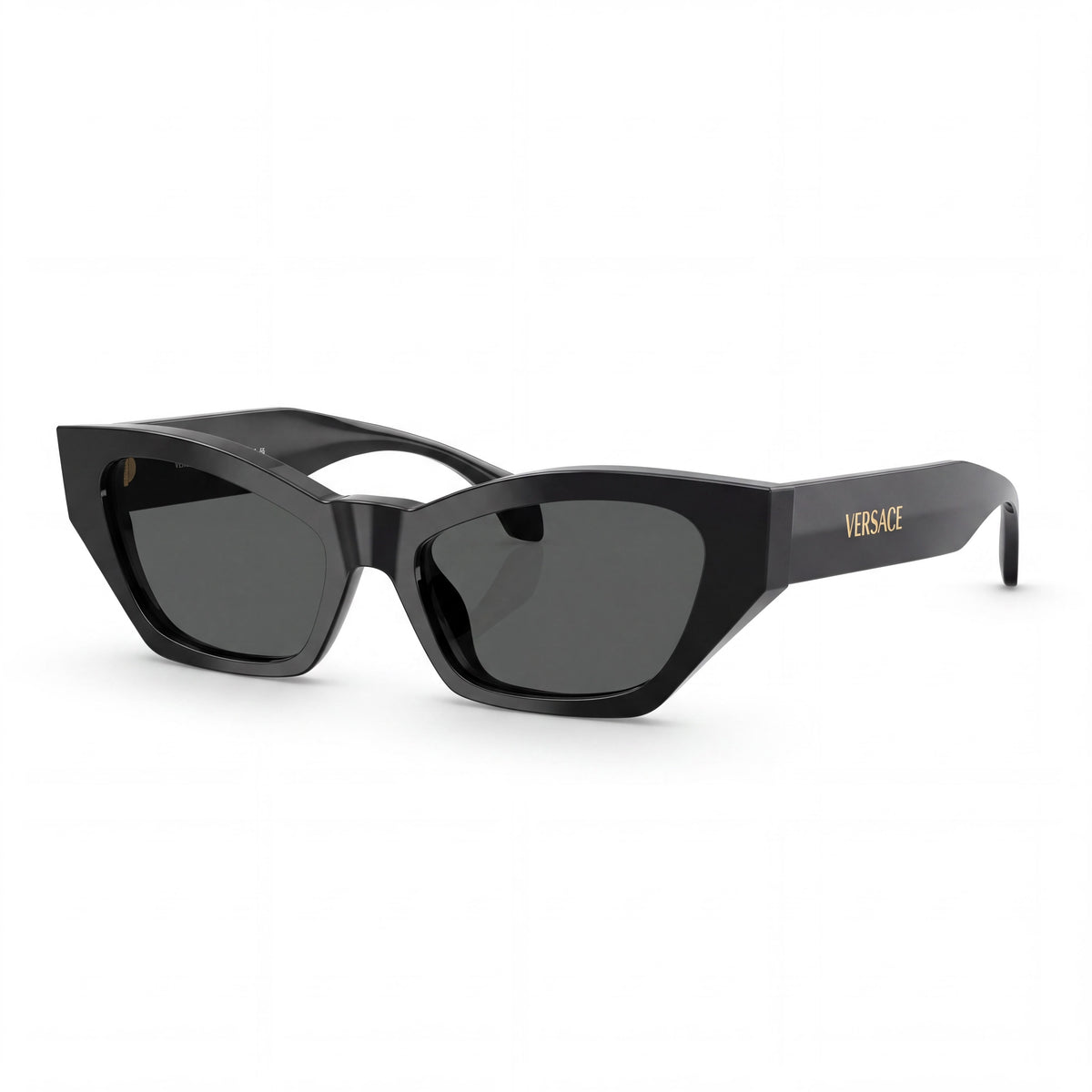 Versace Women's Classic Cat Eye Full Rim Sunglasses, Black Plastic Frame, Non-Polarized, 53mm, Photo 1