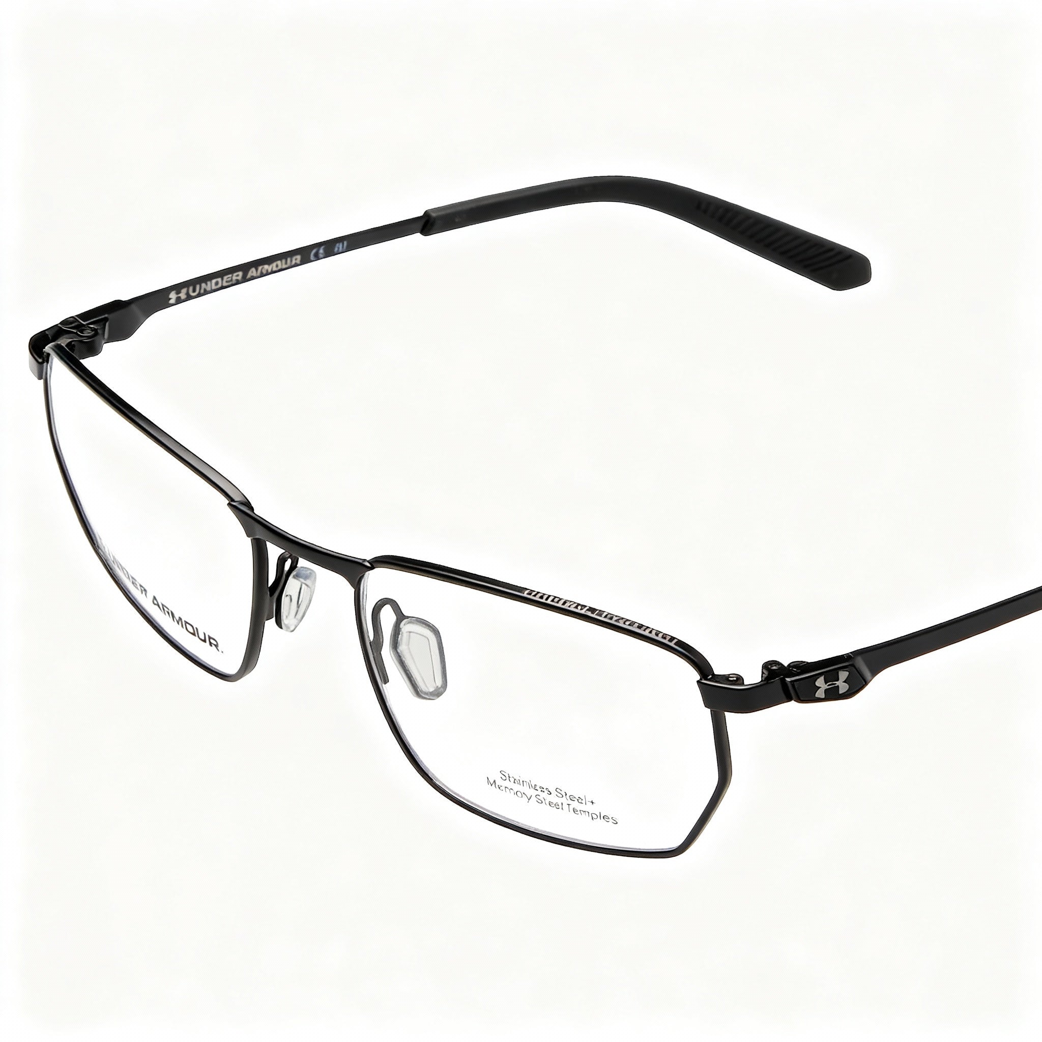 Under Armour UA 5046/G Men's Stainless Steel Optical Frames in Matt Black, 55mm Lens Width, Photo 1