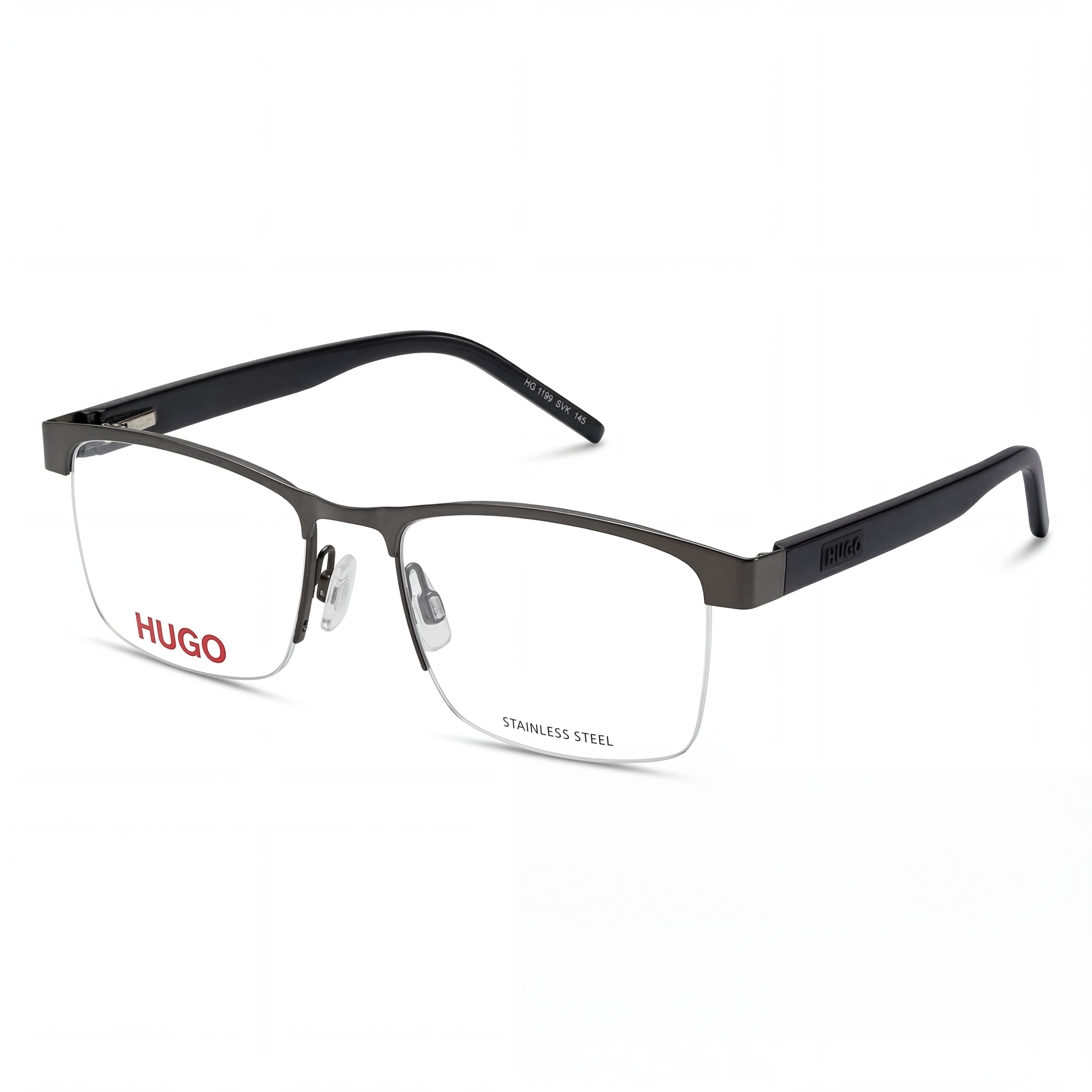 Gafas HUGO Hg 1199 para hombre, de acero inoxidable, con montura en negro rutenio y lentes en negro Truth de 53 mm, Photo 1