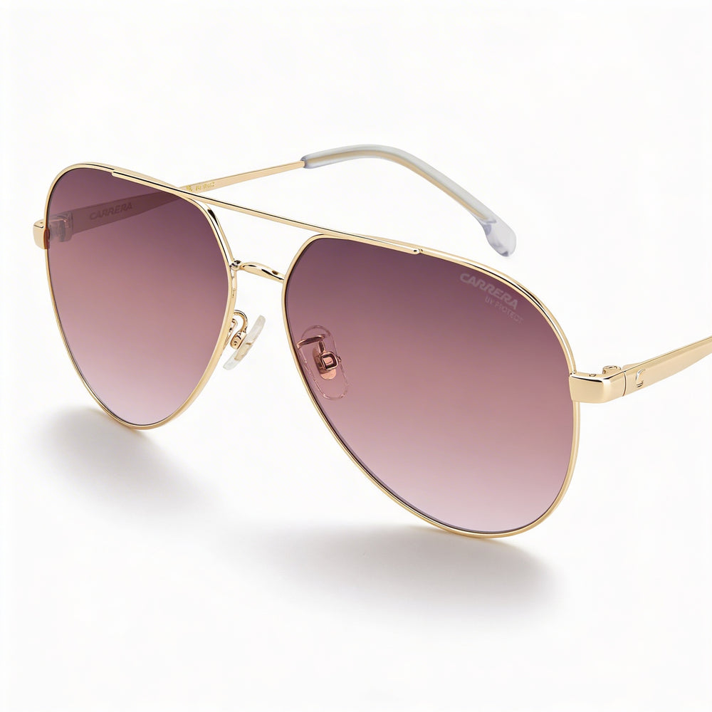 Gafas de sol para mujer Carrera Carrera 3005/S de acero inoxidable, doradas, burdeos, con lentes rosas sombreadas burdeos de 63 mm, protección UV