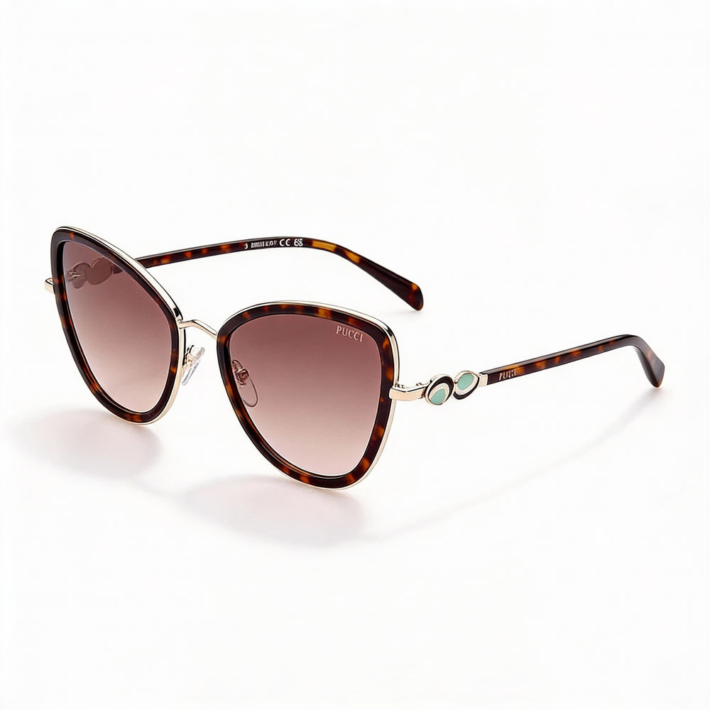 Emilio Pucci Modern Women's Metal Frame Polycarbonate Non-Polarized Sunglasses Size 57-57-140mm