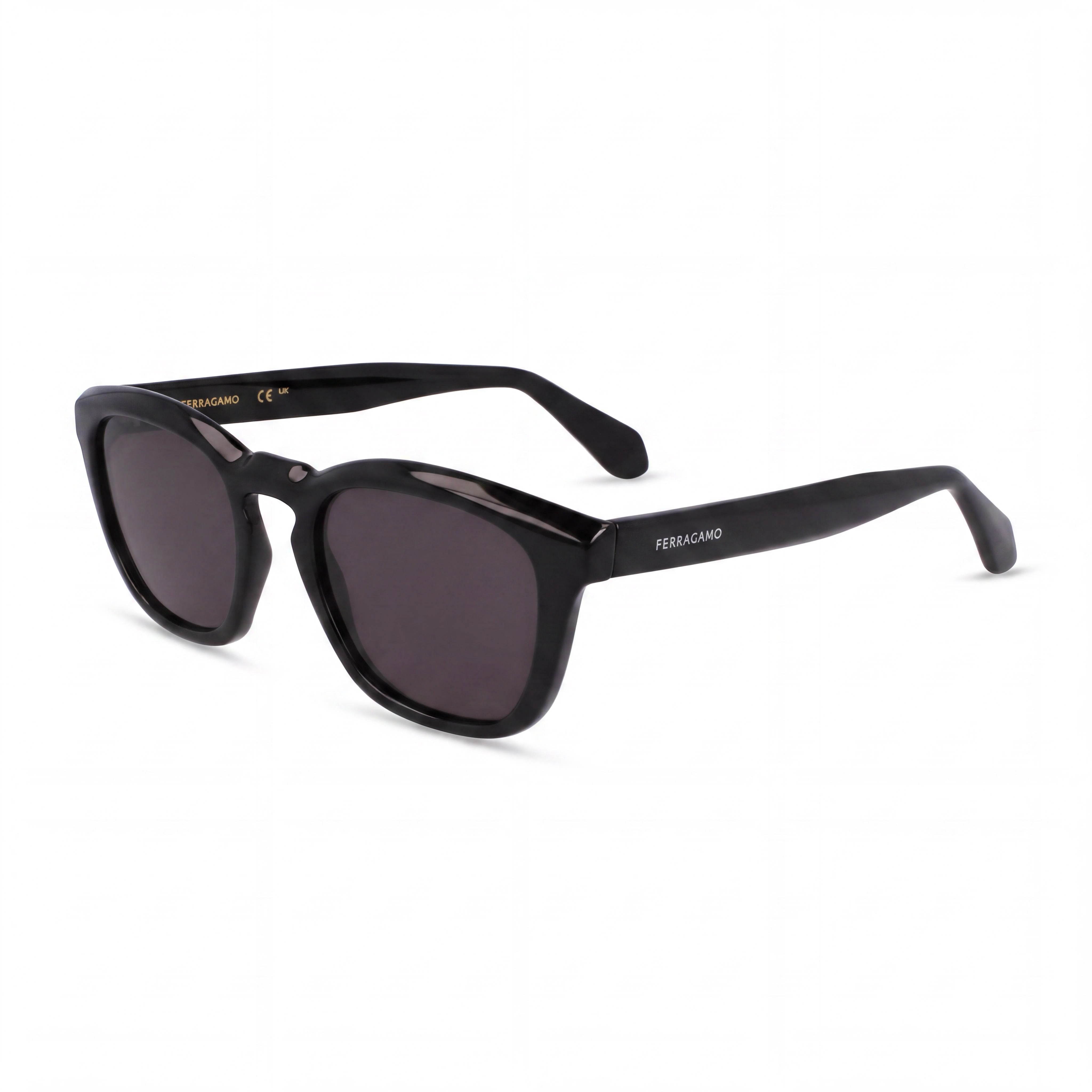 Ferragamo Sf2040se Unisex Eyewear with Black Titanium Frame, featuring Black UV 400 Lenses. Size 50-21-145, Photo 1
