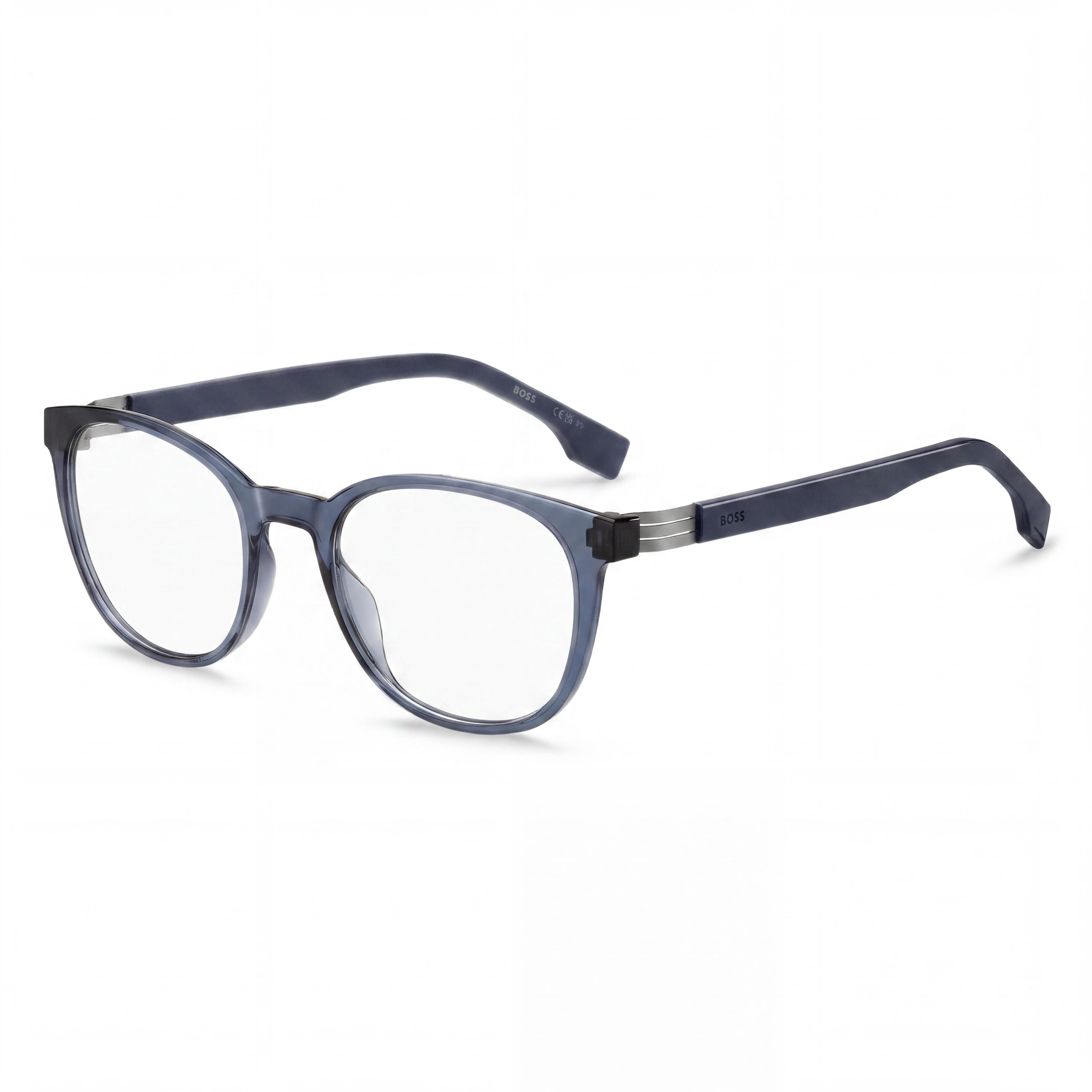 BOSS 1577 Men's Blue Polyamide Inj-GRIL. Non Polarized Casual Rectangular Eyeglasses 52-20-150, Photo 1