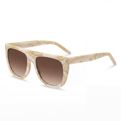 Gafas de Sol Hugo Boss Modernas para Mujer 56mm, Color Beige Perla Blanco Ecológico, con Montura de Aceite y Protección UV