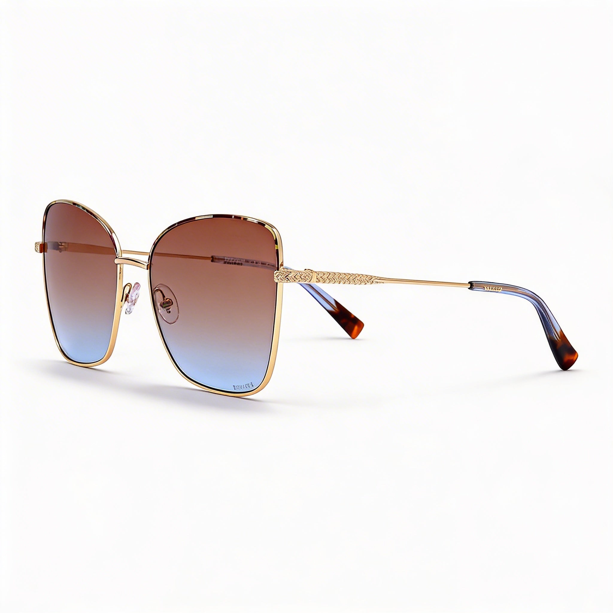 Gafas de sol Missoni Classic para mujer, con montura metálica, protección UV, no polarizadas, doradas y azules, 59 mm, Photo 1