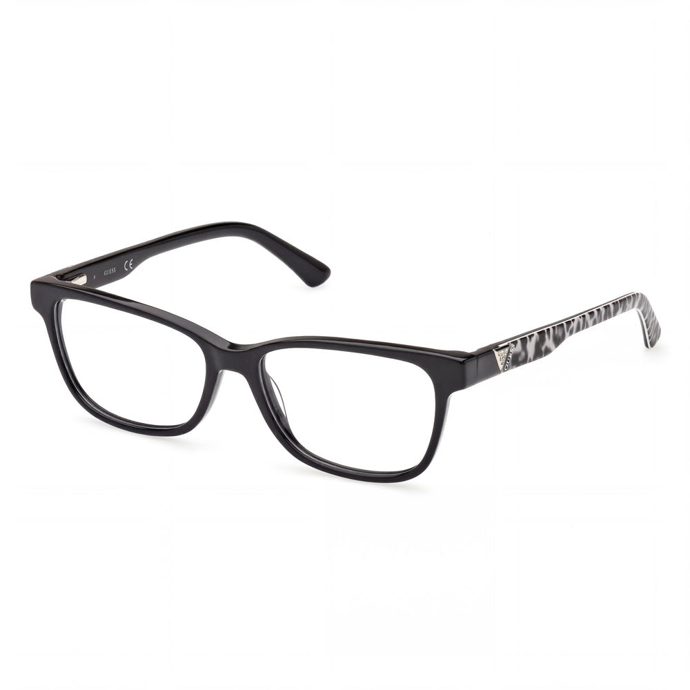 Gafas GUESS Gu2943 de mujer con montura de plástico y lentes de policarbonato en monocolor animal negro brillante 52 mm