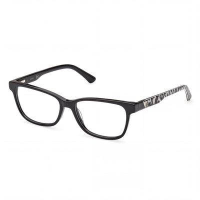 Gafas GUESS Gu2943 de mujer con montura de plástico y lentes de policarbonato en monocolor animal negro brillante 52 mm