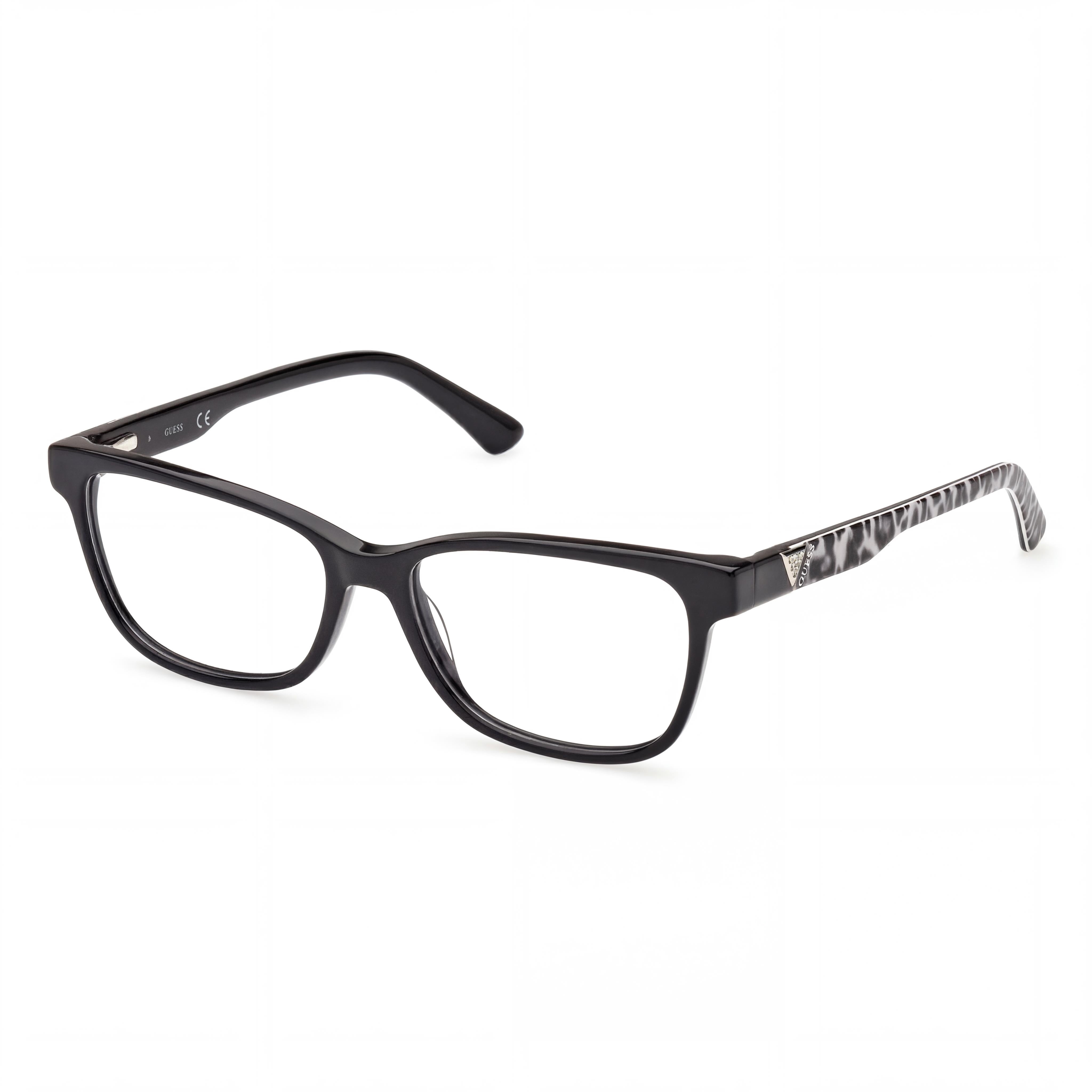 Gafas GUESS Gu2943 de mujer con montura de plástico y lentes de policarbonato en monocolor animal negro brillante 52 mm, Photo 1