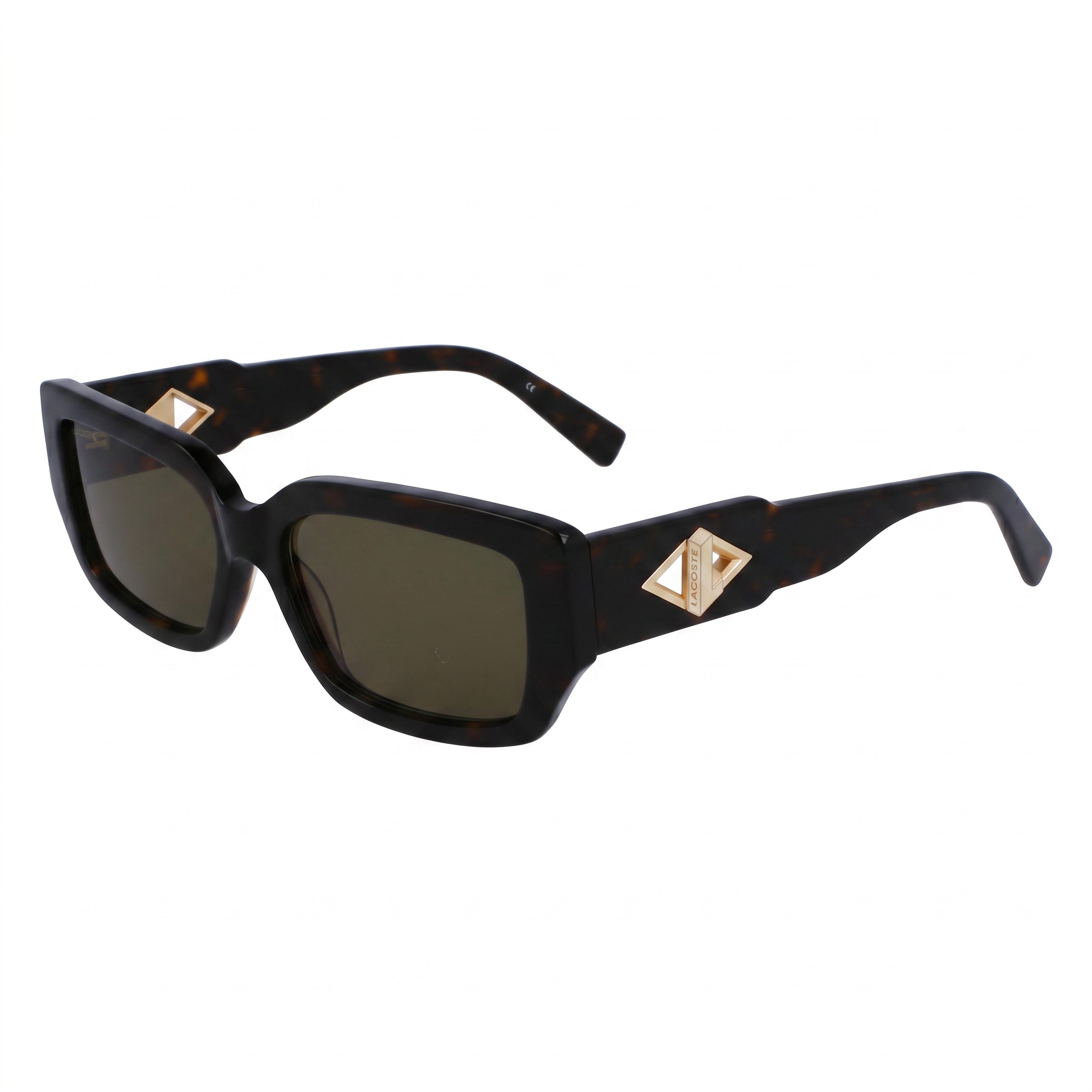 Gafas de sol rectangulares de plástico Lacoste L6021S para hombre, montura color Habana, lentes verdes, 55 mm, sin polarizar, protección UV, Photo 1