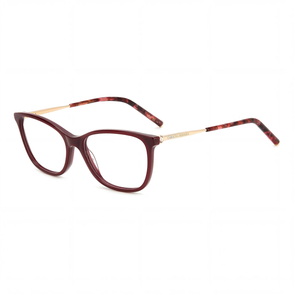 Carolina Herrera Classic HER 0197 Men's Plastic Non-Polarized Eyeglasses Burgundy Gold 54mm Lens