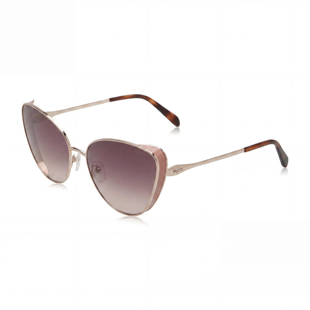 Gafas de sol Emilio Pucci unisex modernas con montura metálica y lentes de policarbonato, protección UV, no polarizadas, talla 61-18