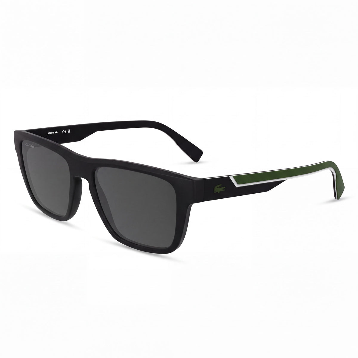Gafas de sol Lacoste Classic para hombre con montura de plástico negro mate y lentes de policarbonato negras 54-17-145, Photo 1