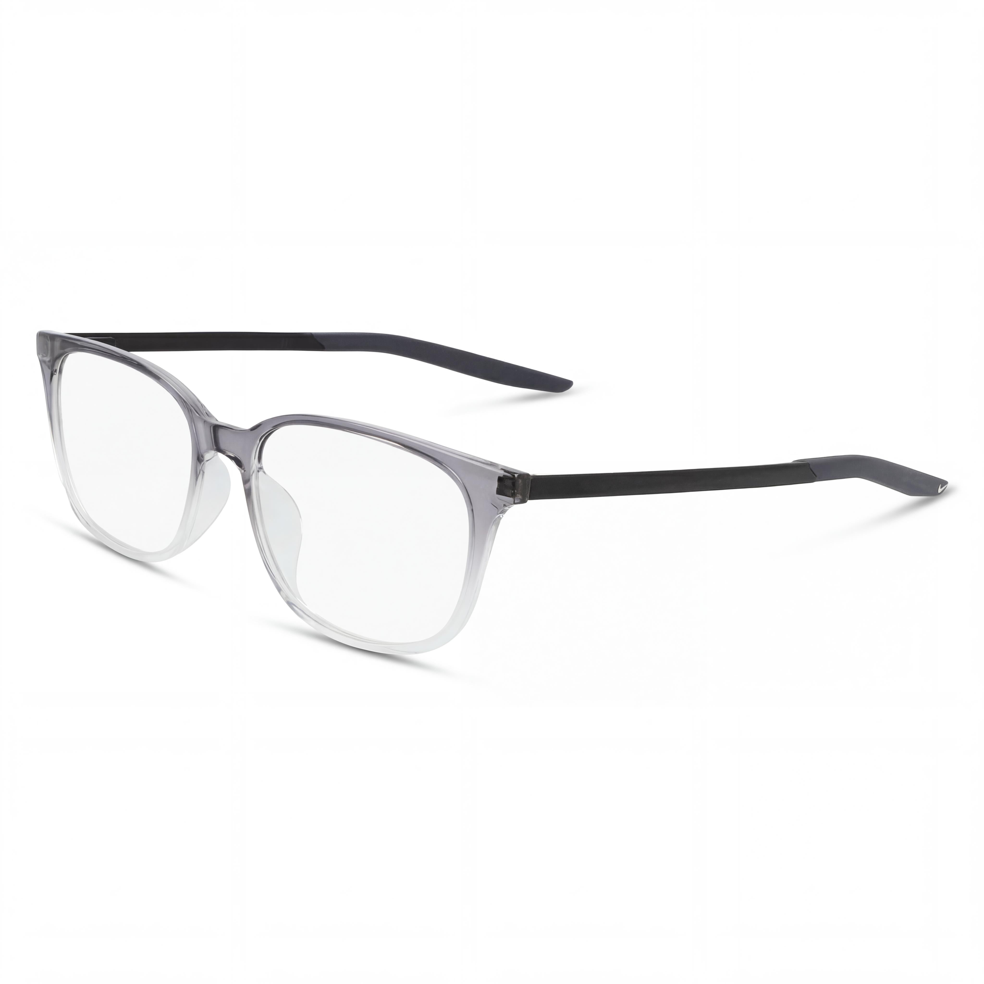 Nike Women's 7283 Plastic Frame Eyeglasses, Featuring Dark Grey Clear Fade Frame, Lens Width 52mm, Photo 1