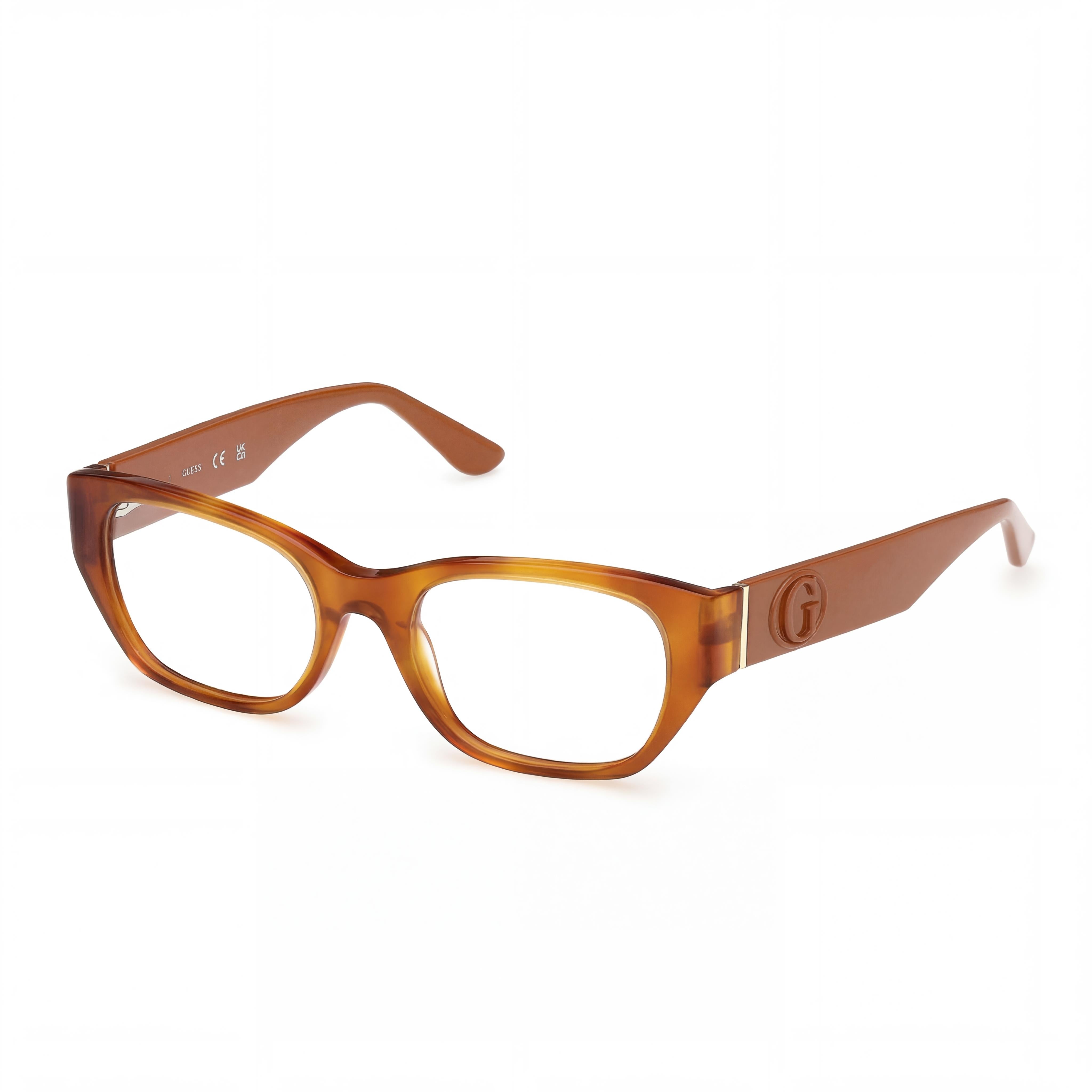 GUESS Gu50304 Women's Eyeglasses featuring Blonde Havana Shiny Light Orange Plastic Frame (50mm Lens), Photo 1