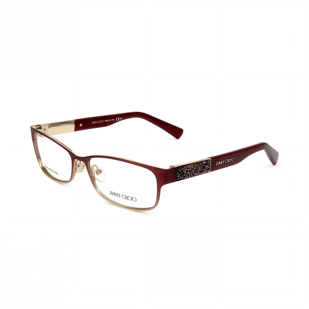 Jimmy Choo Classic Men's Semi Matte Red Cellulose Acetate Frame with Polycarbonate Lenses Eyeglasses 54mm