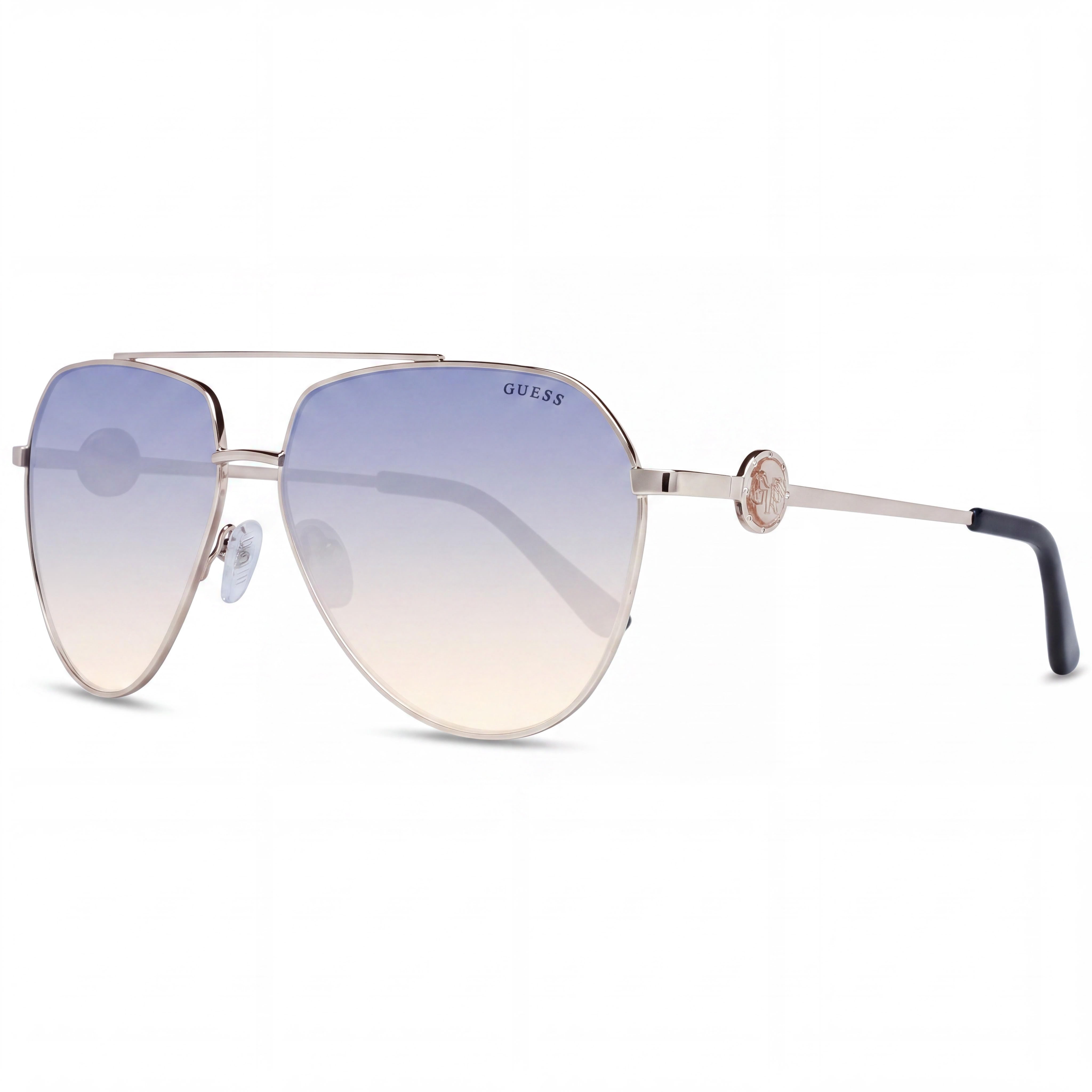 GUESS Classic Unisex Bluetooth Polycarbonate Multi-coloured Sunglasses, Blue Gradient Lens, 62mm, 100% UV Protection, Photo 1