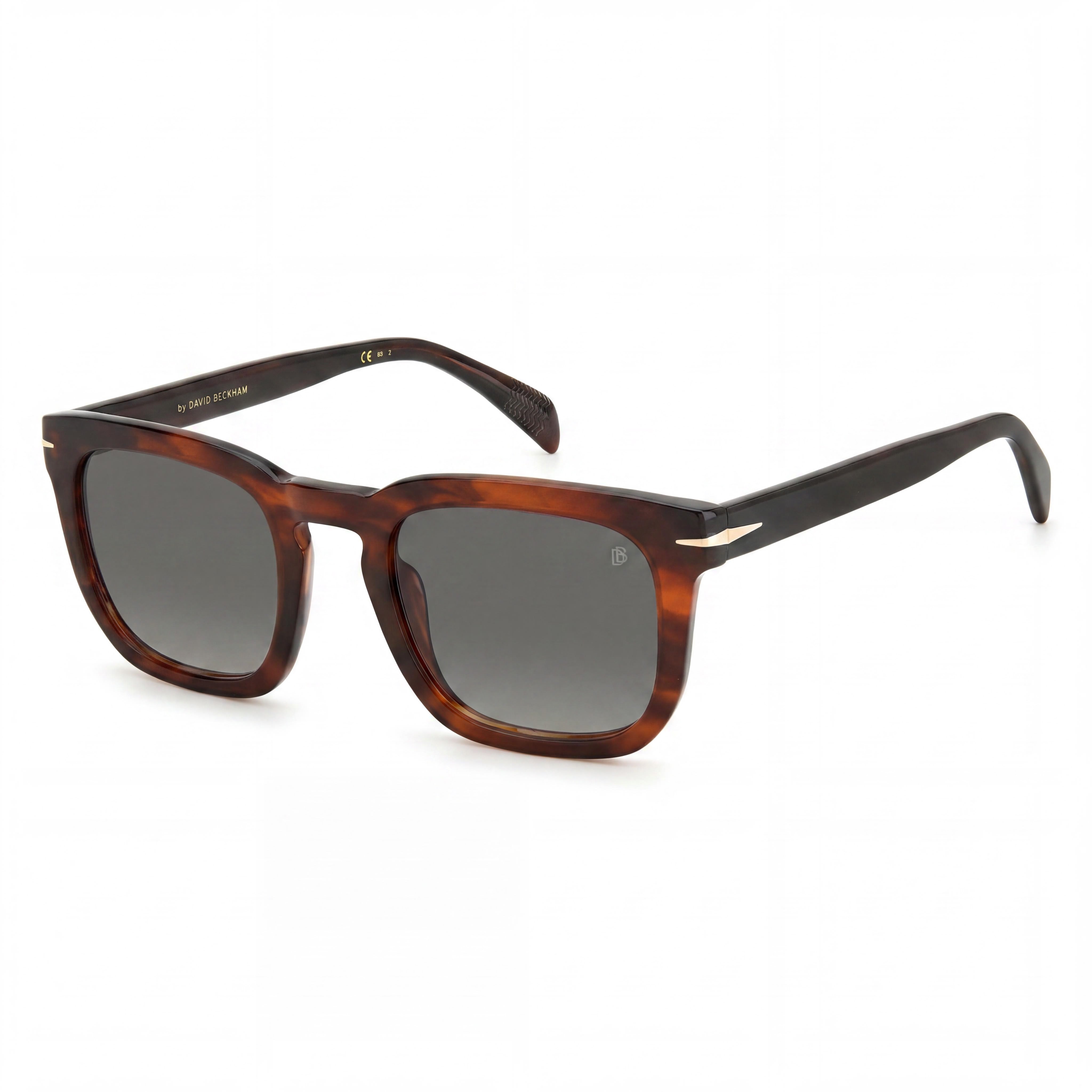 Gafas de sol David Beckham Db 7076/s para mujer, modernas, de acetato marrón cuerno, con protección UV 400, 50 mm, Photo 1