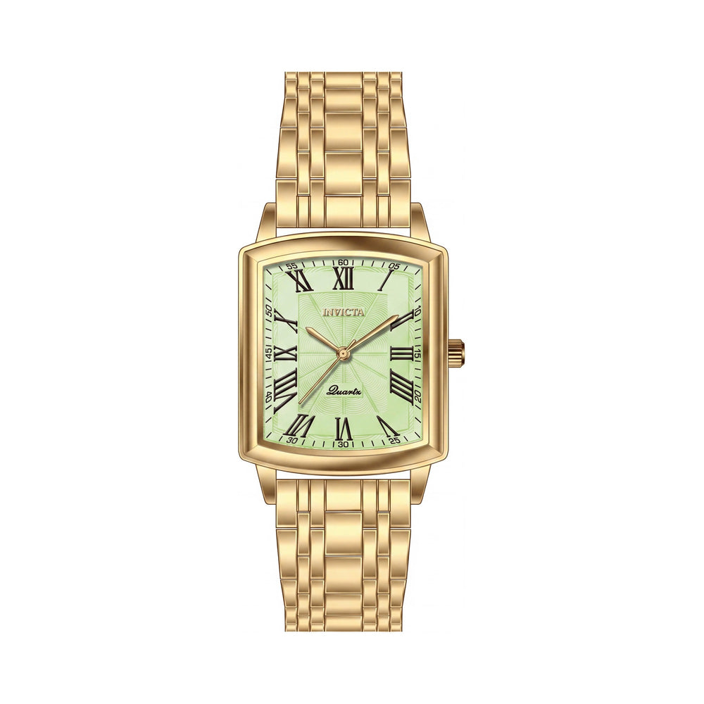 Invicta Celestial 69156 Reloj de cuarzo unisex de acero inoxidable tono dorado con esfera verde de 25 mm