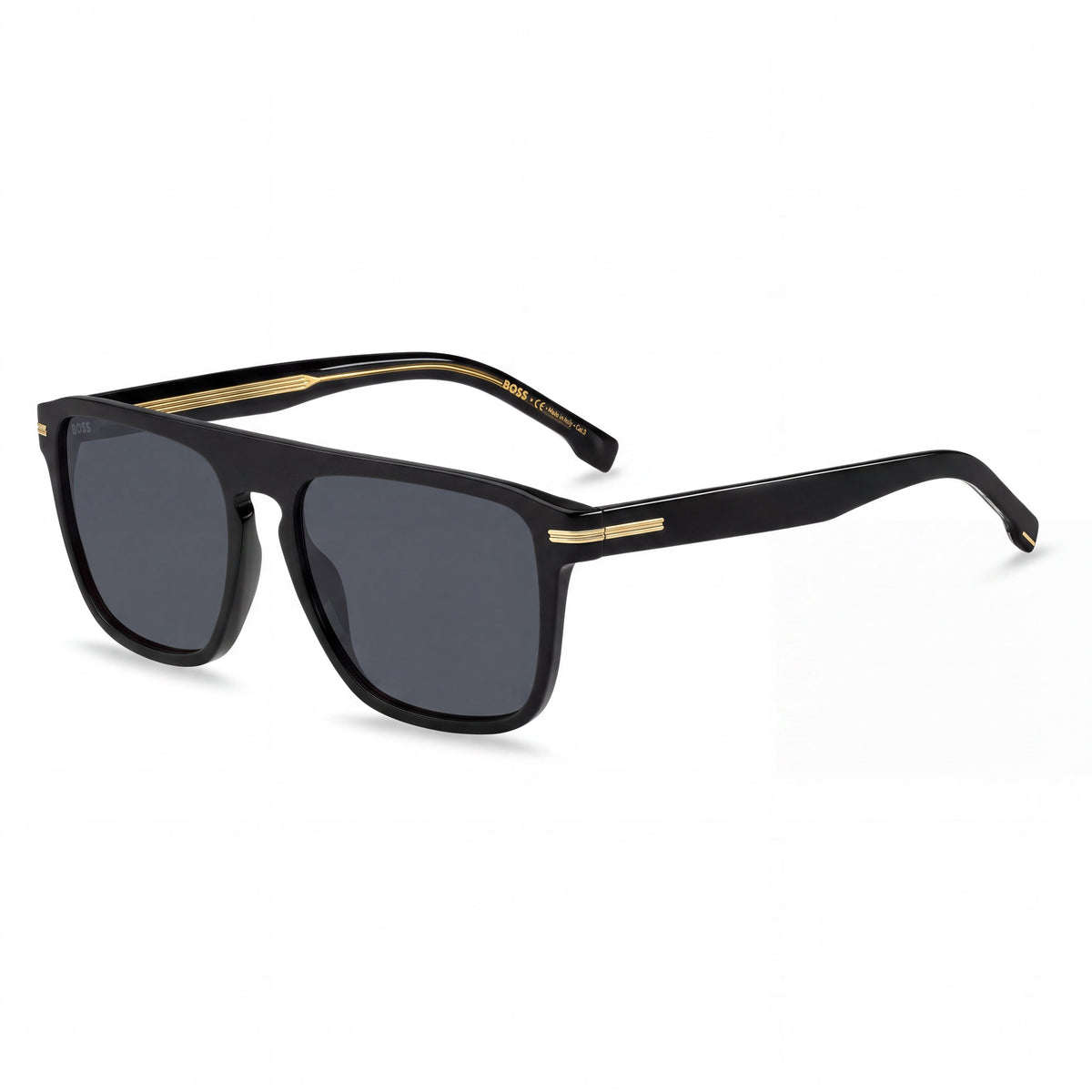 Hugo Boss BOSS 1599/S Men's Classic Acetate Sunglasses - Black Blue Frame, Blue Mirror Lenses 56mm, Photo 1