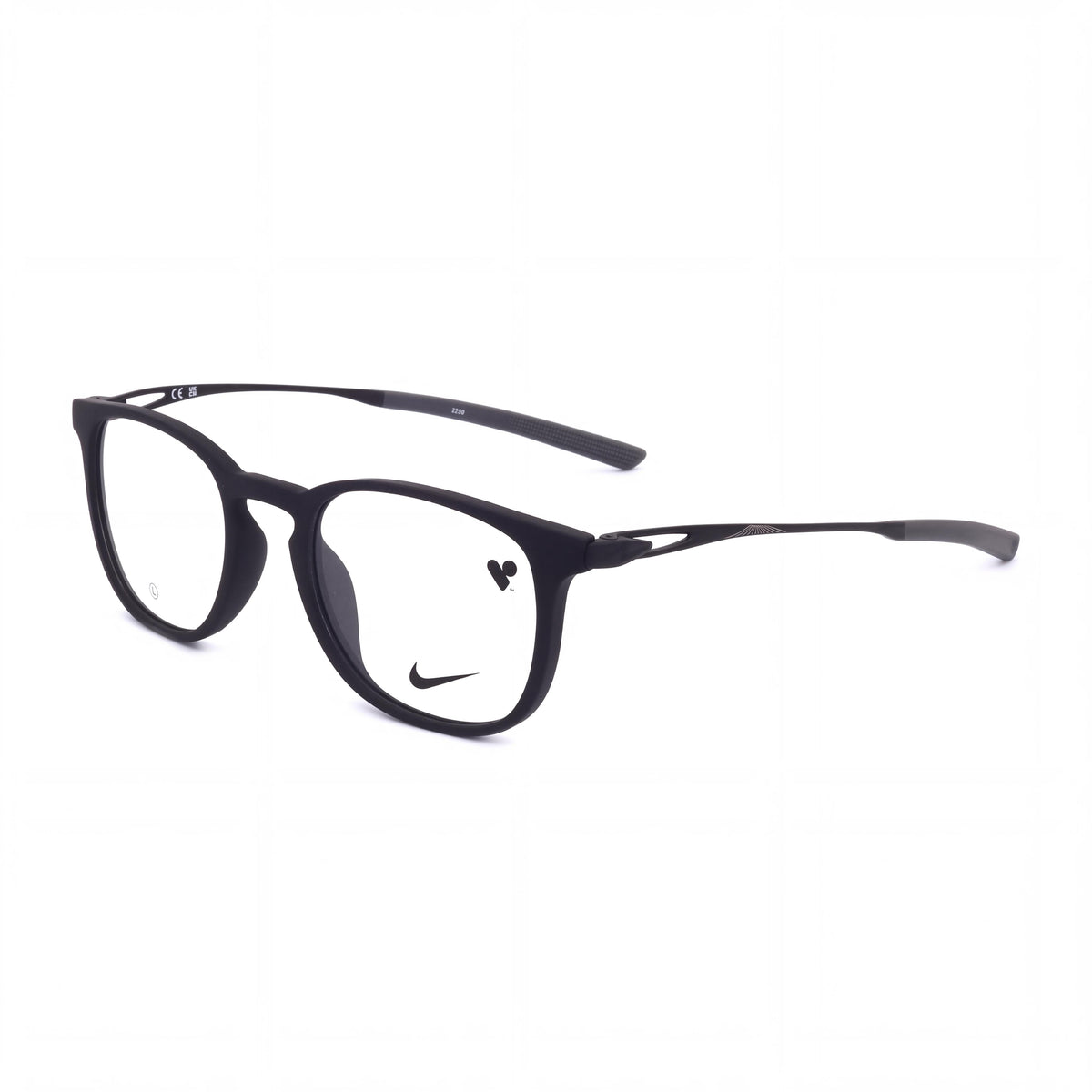 Nike NK7151 Women’s Modern Eyeglasses with Matte Black Alloy Steel Frame and Polycarbonate Lenses 49mm, Photo 1