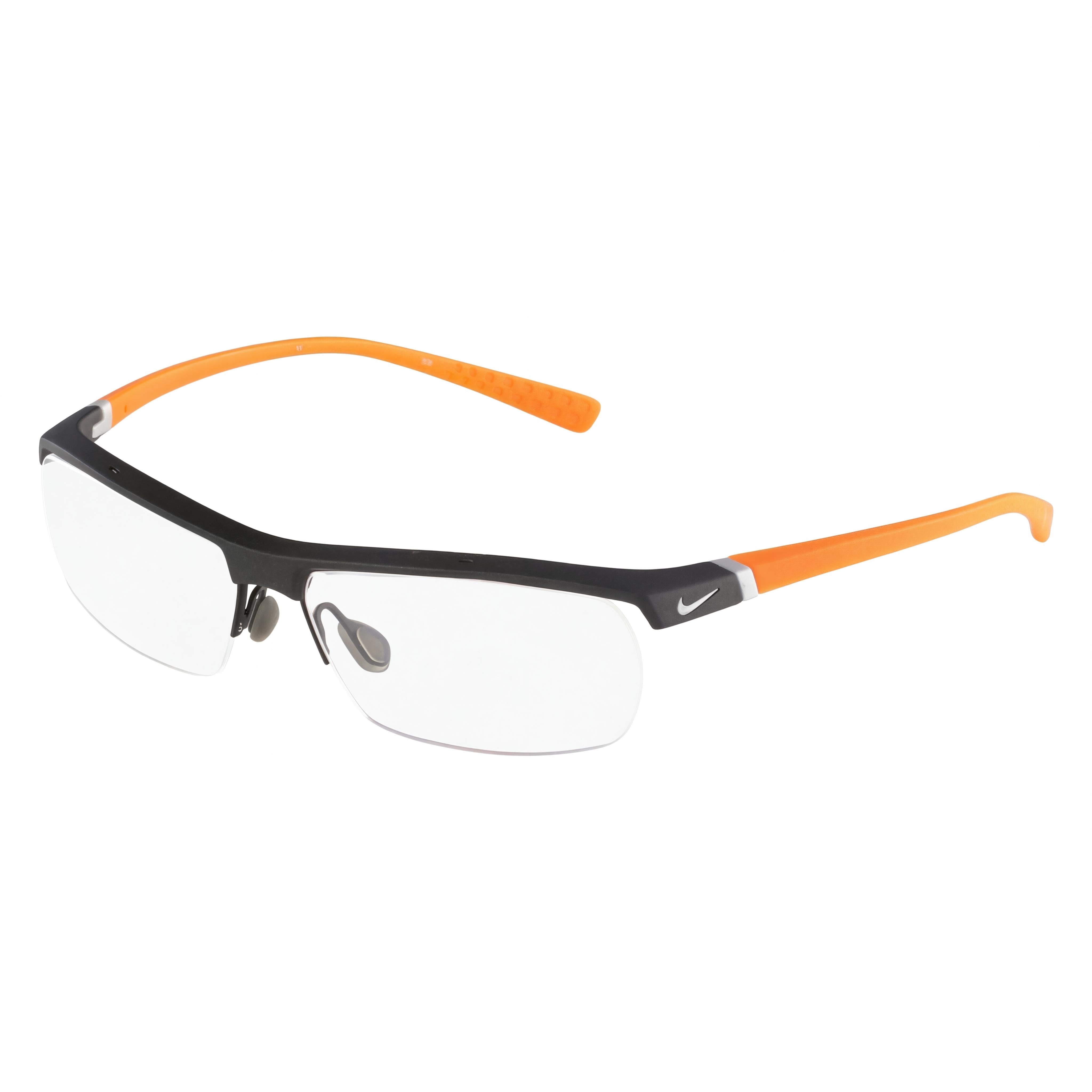 Nike 7071/2 Men's Dark Grey/Orange Plastic Prescription Ready Optical Eyeglasses, Lens Width 57, Photo 1