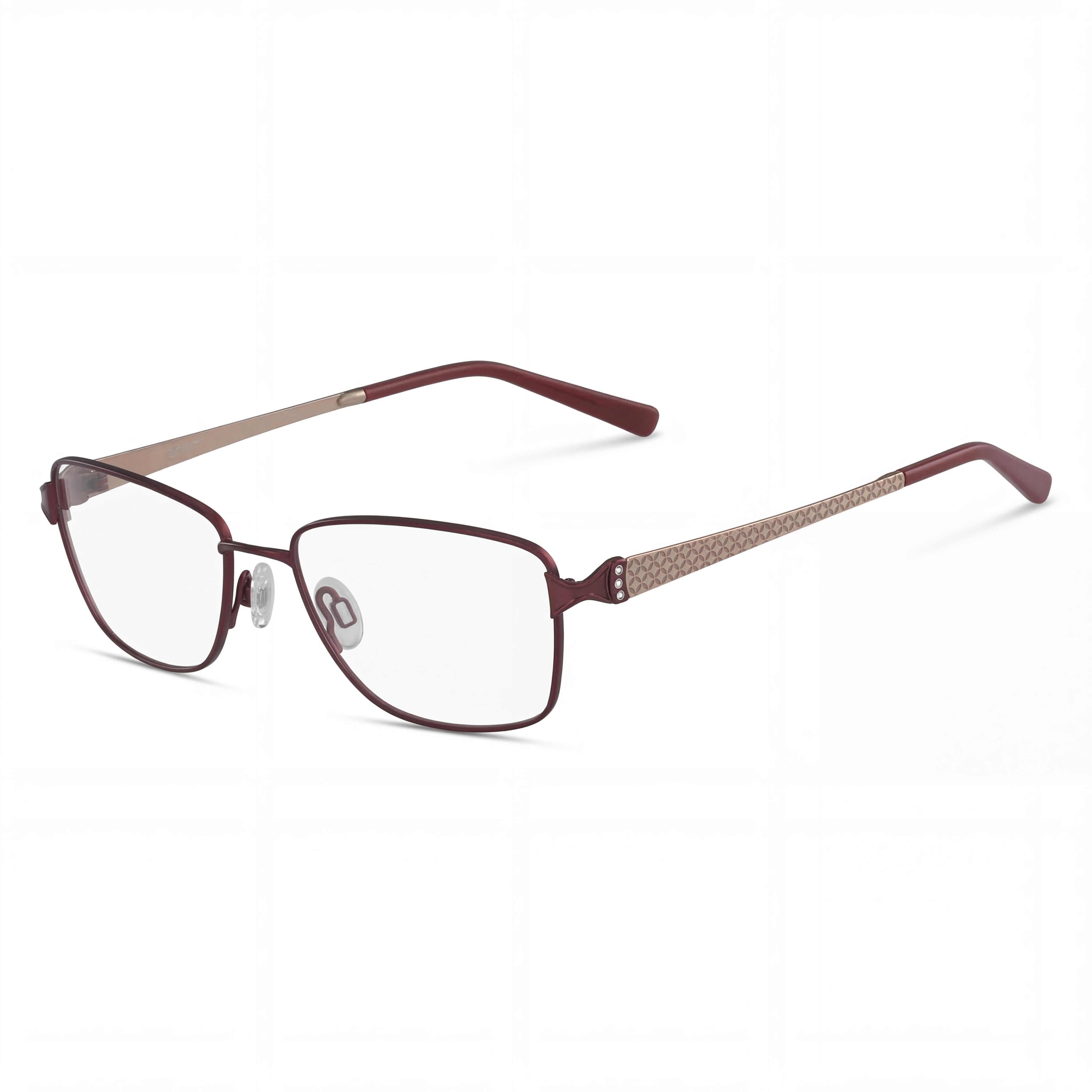 Flexon Lana Women's Polarized Eyeglasses with Burgundy Metal Frame, Polycarbonate Lenses, Lens Width 55mm, Photo 1