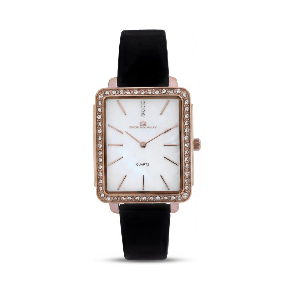 Reloj Oceanaut para mujer con movimiento de cuarzo y esfera blanca, mineral resistente al agua y a los arañazos.