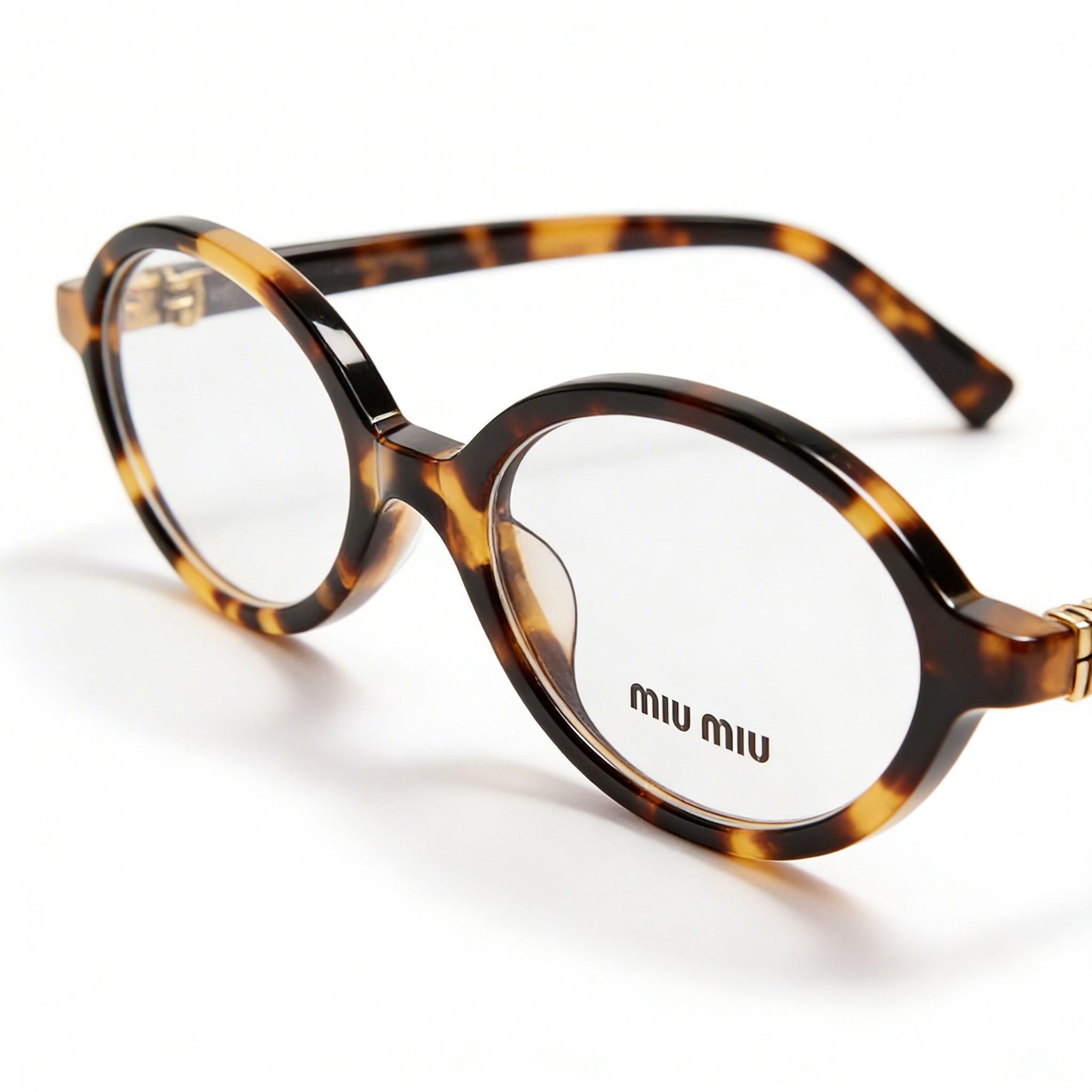 Miu Miu Modern Women's Multicoloured Plastic Frame Eyeglasses with Transparent Lenses, 51mm Lens Width, Photo 1