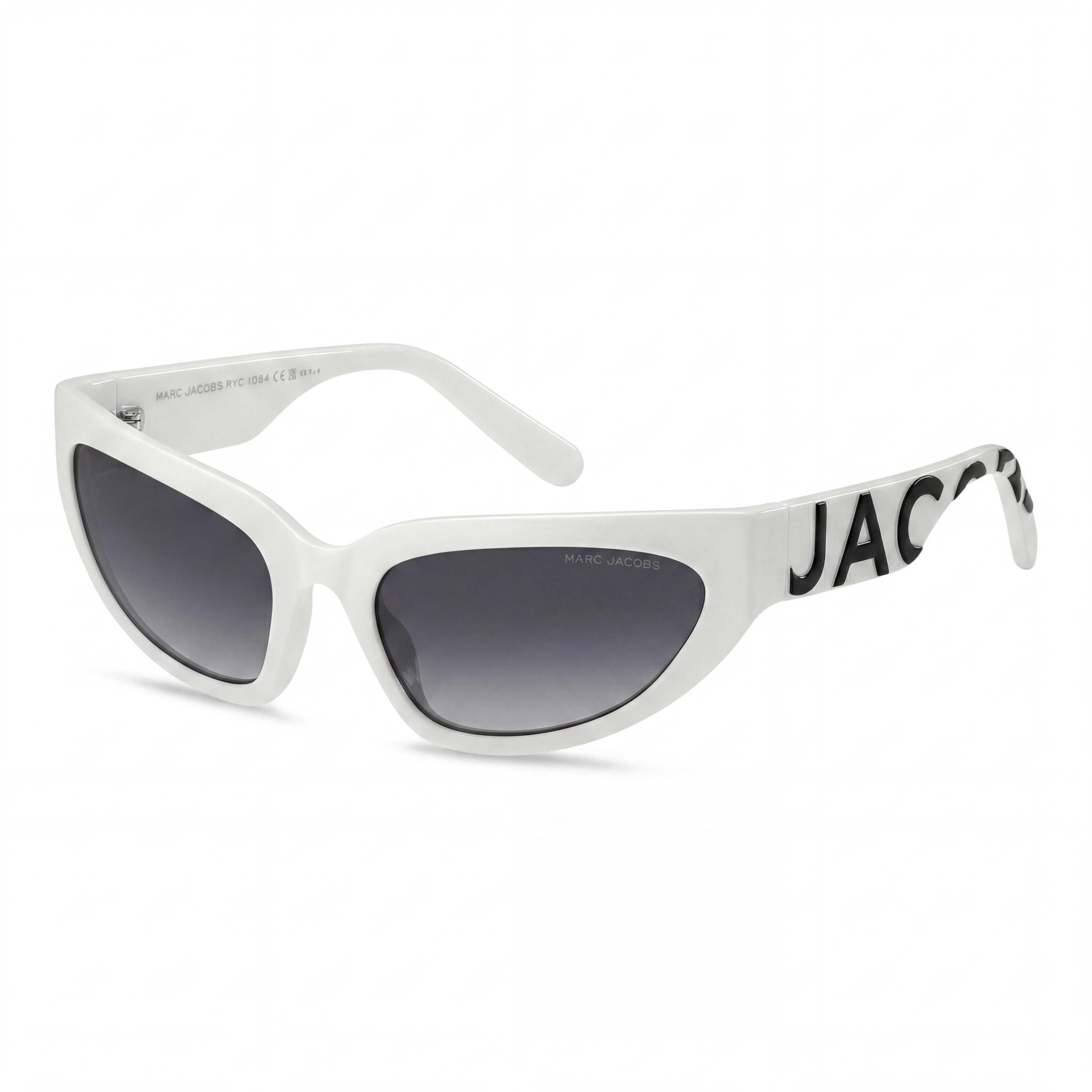 Marc Jacobs Marc 738/S Women's White Black Dark Grey Shaded Non-Polarized Cellulose Prop. Sunglasses 61mm, Photo 1