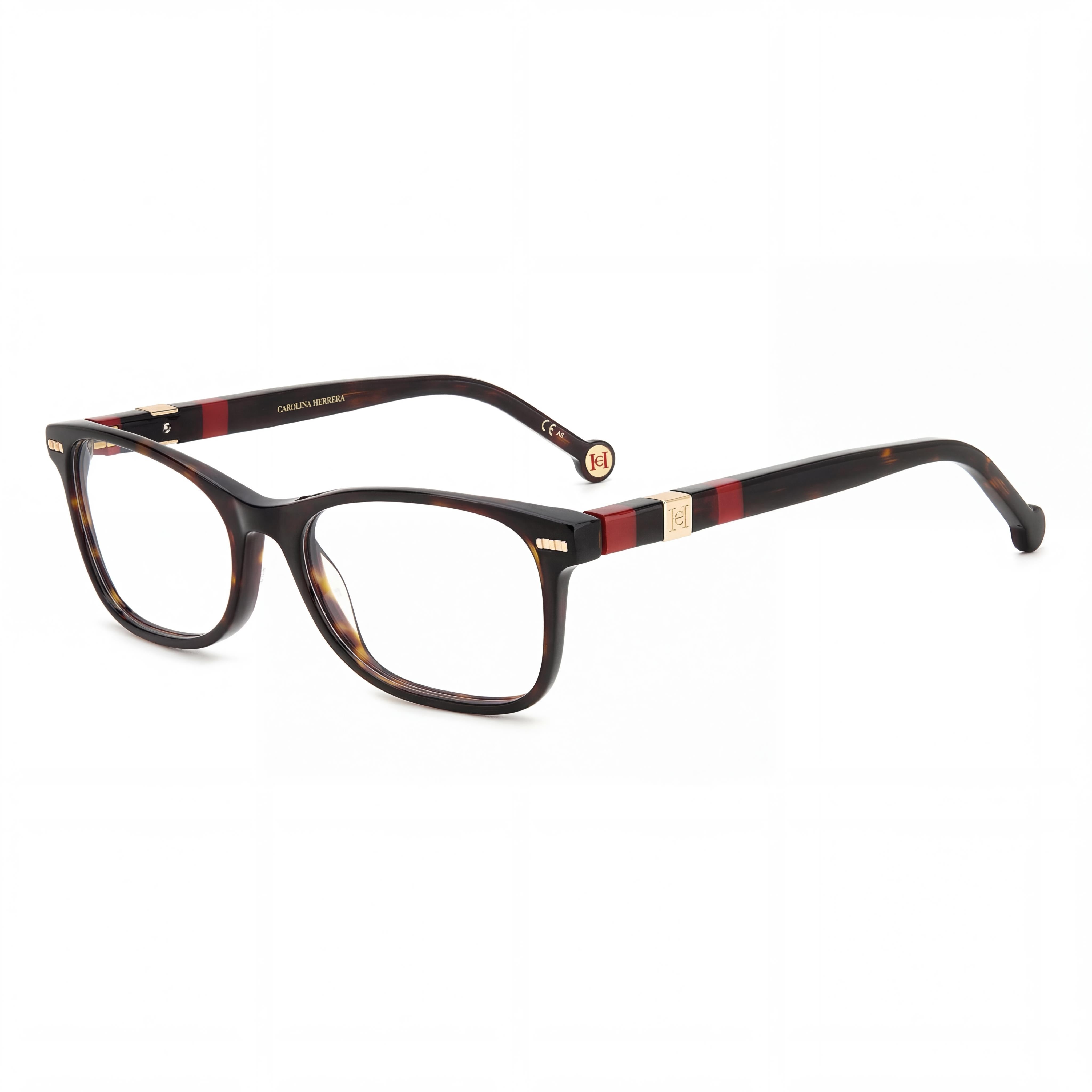 Carolina Herrera Modern Sunglasses for Women, Acetate Havana Red Frame, Polycarbonate Lenses, 54mm, Photo 1