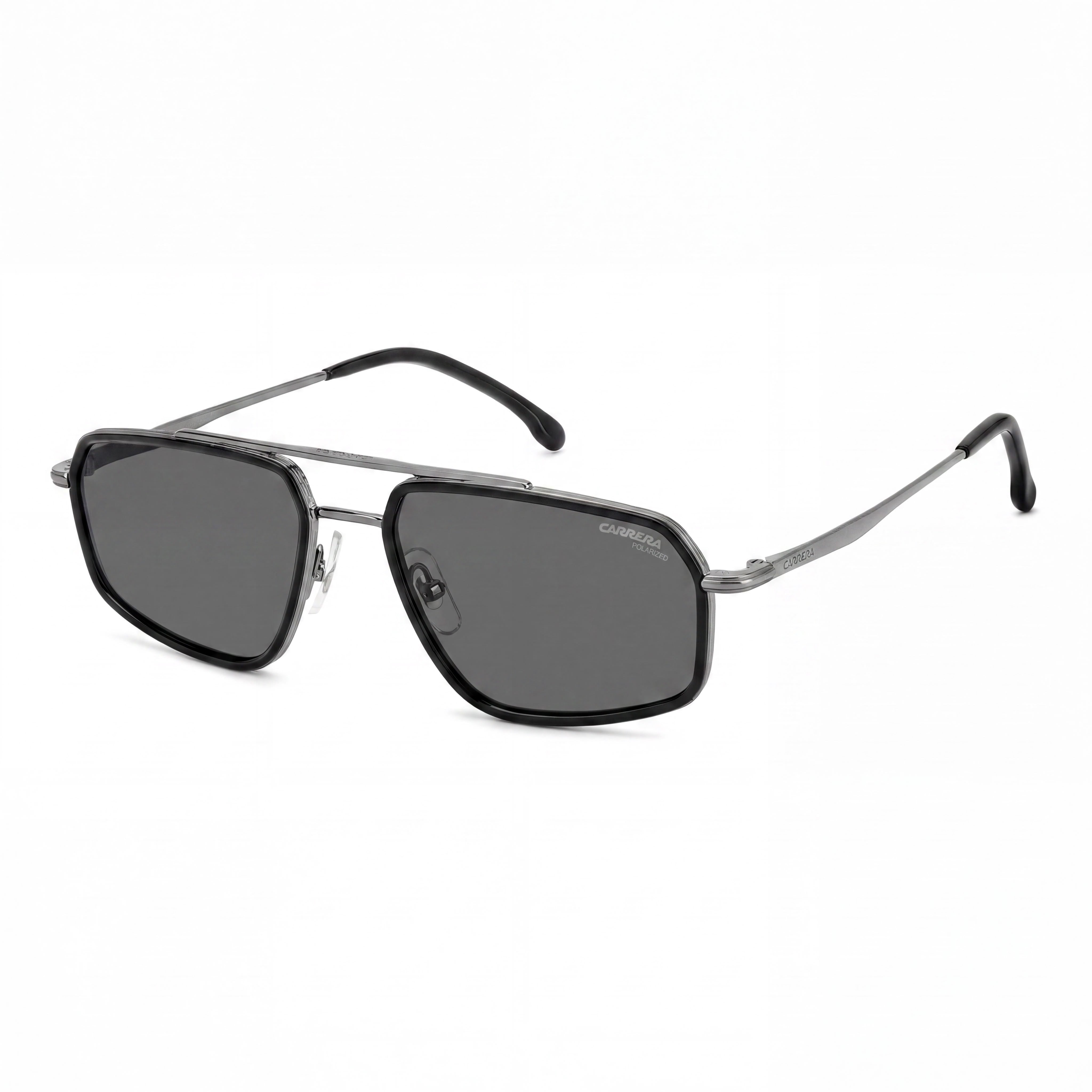 Carrera Classic Men's Metal Frame Sunglasses, Dark Ruthenium Black Frame, Grey Lenses, 58mm, Photo 1