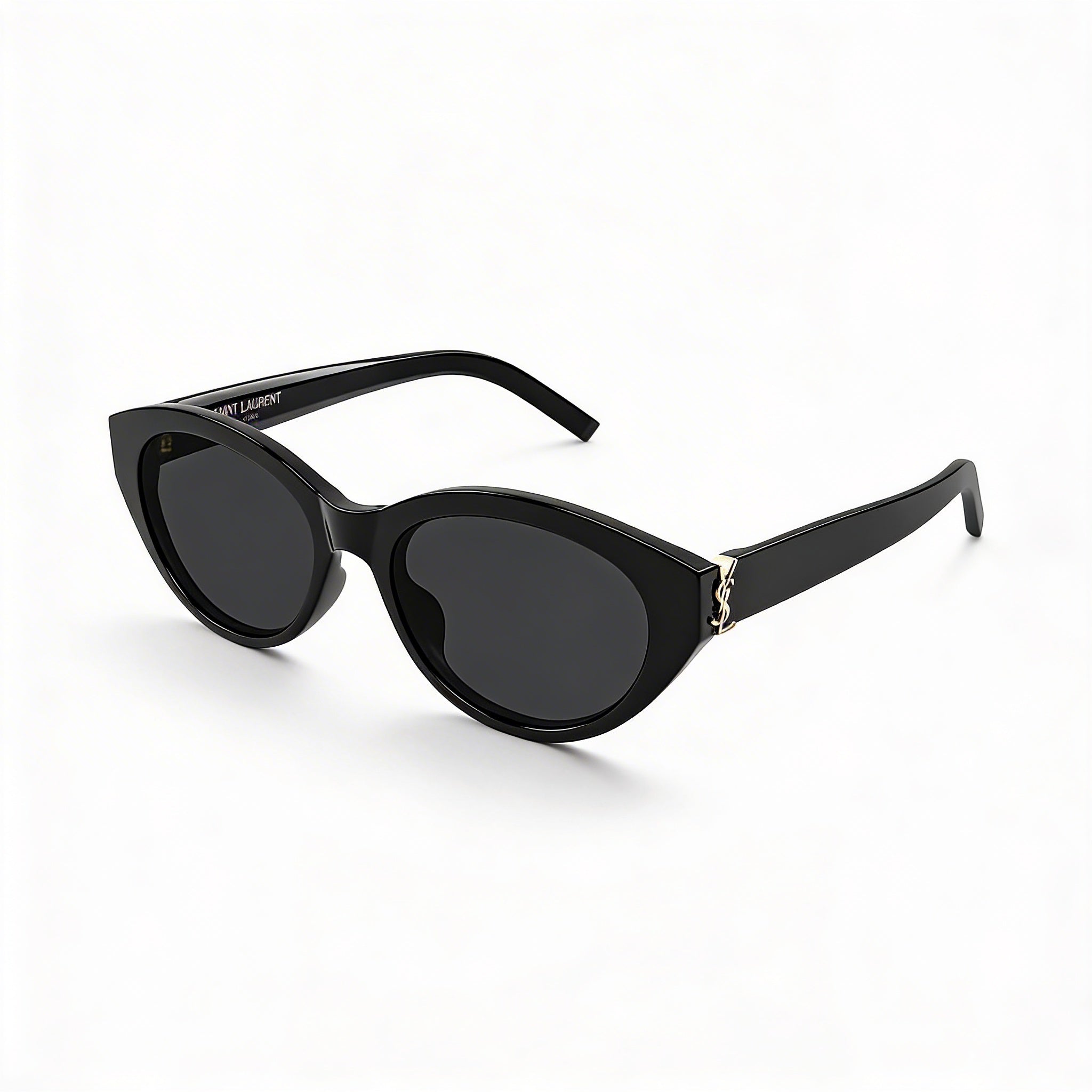 Gafas de sol unisex Saint Laurent con montura ovalada de carey negra, lentes polarizadas grises y protección UV, Photo 1
