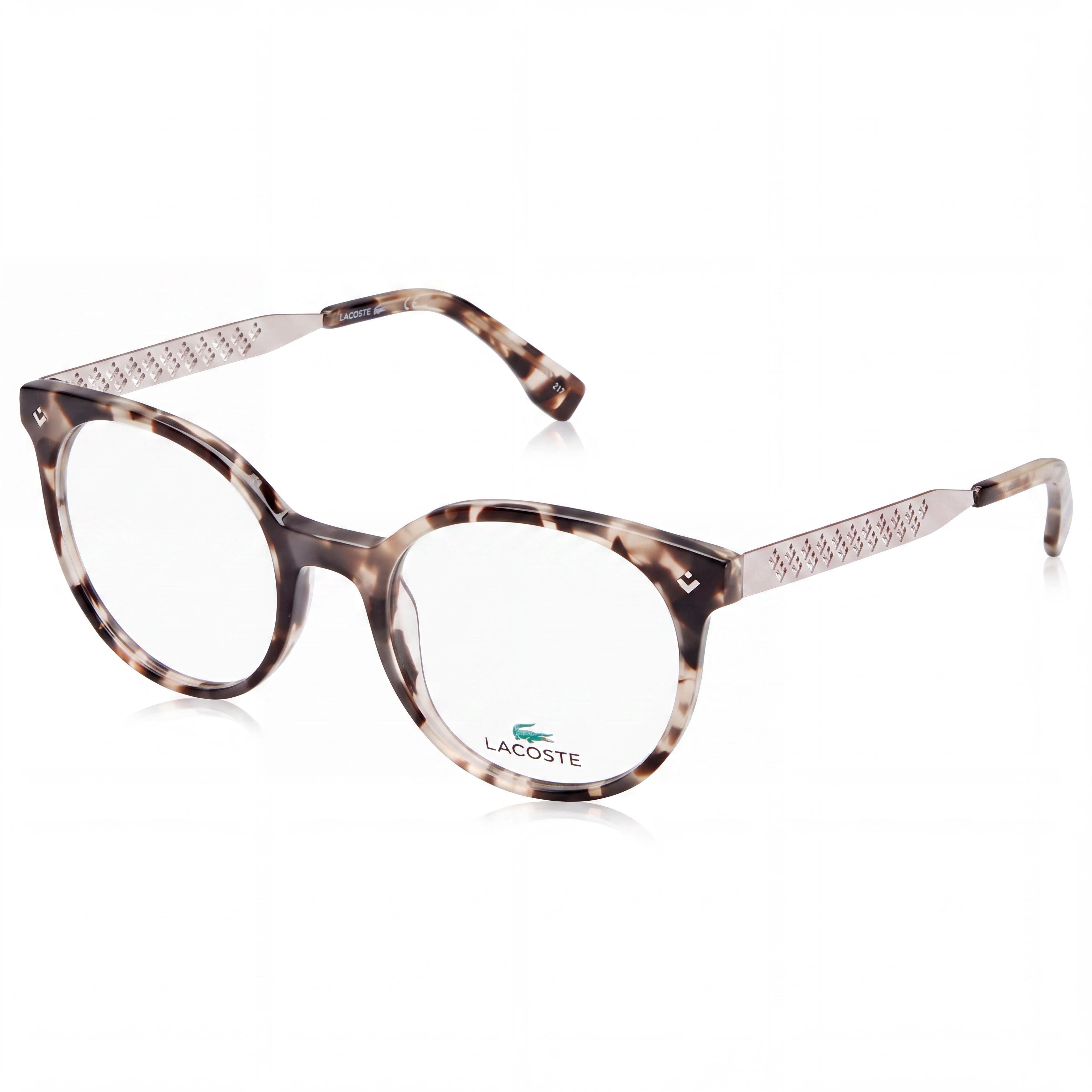 Gafas Lacoste L2806 para hombre con montura metálica Rose Havana, detalladas con 50 mm de ancho de lente, 20 mm de ancho de puente y 140 mm de longitud de patilla, Photo 1