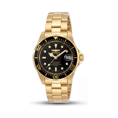 Invicta reloj de cuarzo deportivo de lujo para mujer, tono dorado y negro, chapado en oro de 23 quilates, acero inoxidable de 24 mm, resistente al agua