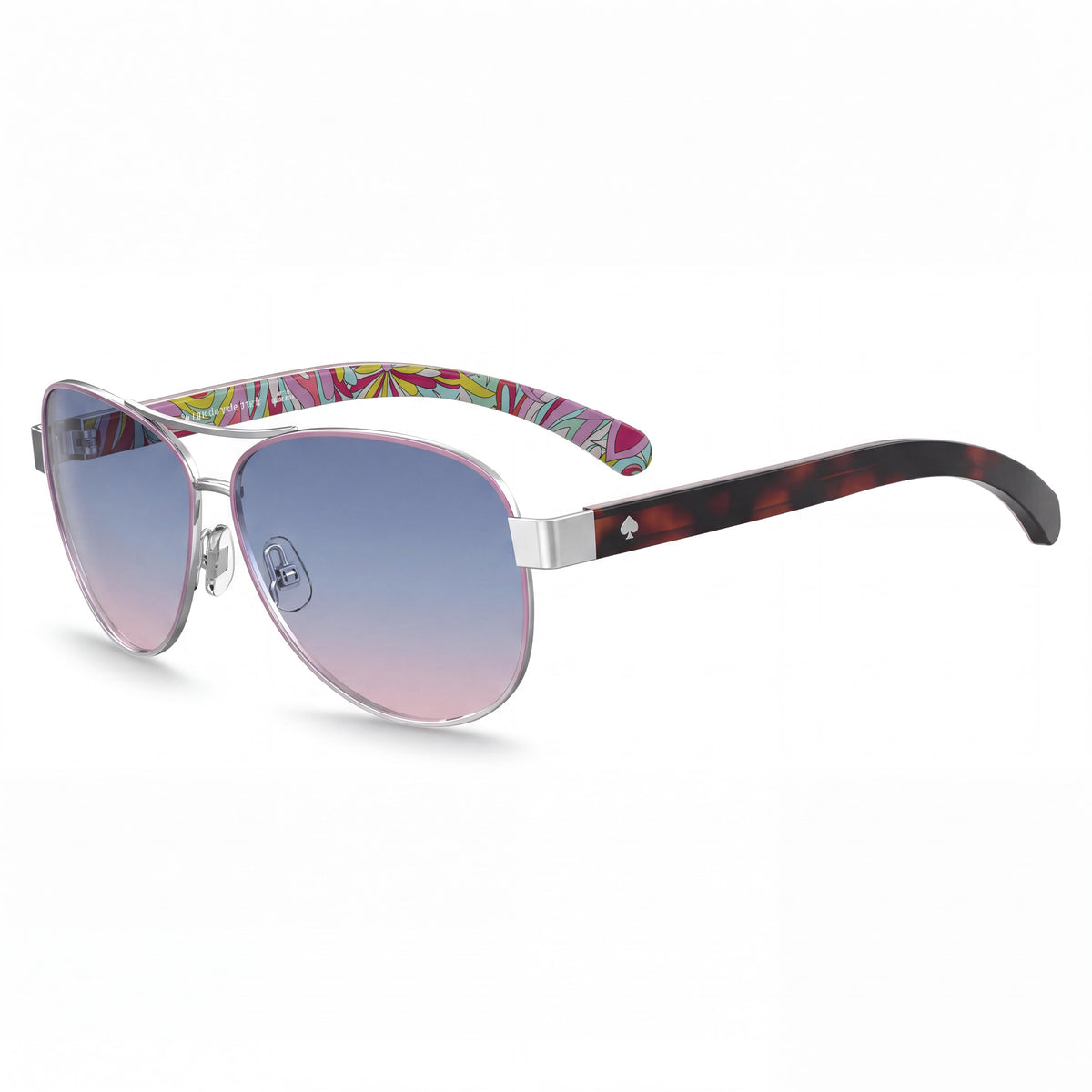 kate spade new york Women's Pilot Sunglass Metal Frame Violet Silver BLUE DOUBLESHADE PEACH Lens 58mm, Photo 1