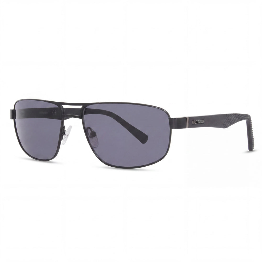 Harley-Davidson Hd0946x Gafas para hombre, armazón de metal negro mate, cristales grises no polarizados con protección UV de 60 mm