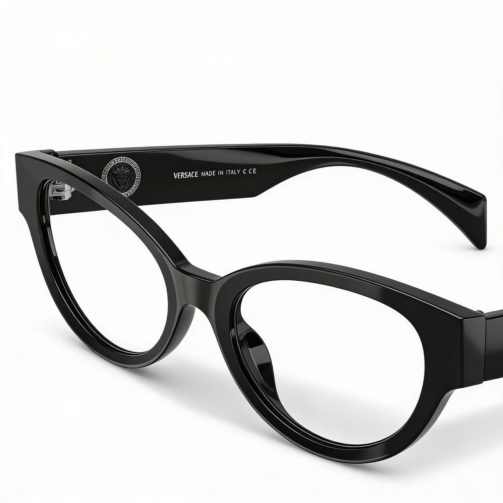 Gafas de vista Versace Ve 3361u para mujer de acetato negro transparente de 51 mm