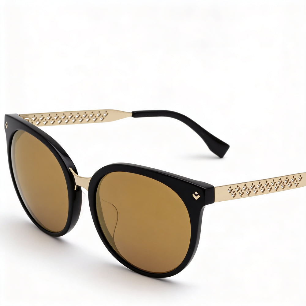 Gafas de sol Lacoste Classic para mujer, montura de plástico negra, lentes negras de 55 mm, protección UV