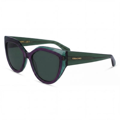 Salvatore Ferragamo SF2004S Women's Casual Plastic Transparent Green/Violet UV Protection 53mm