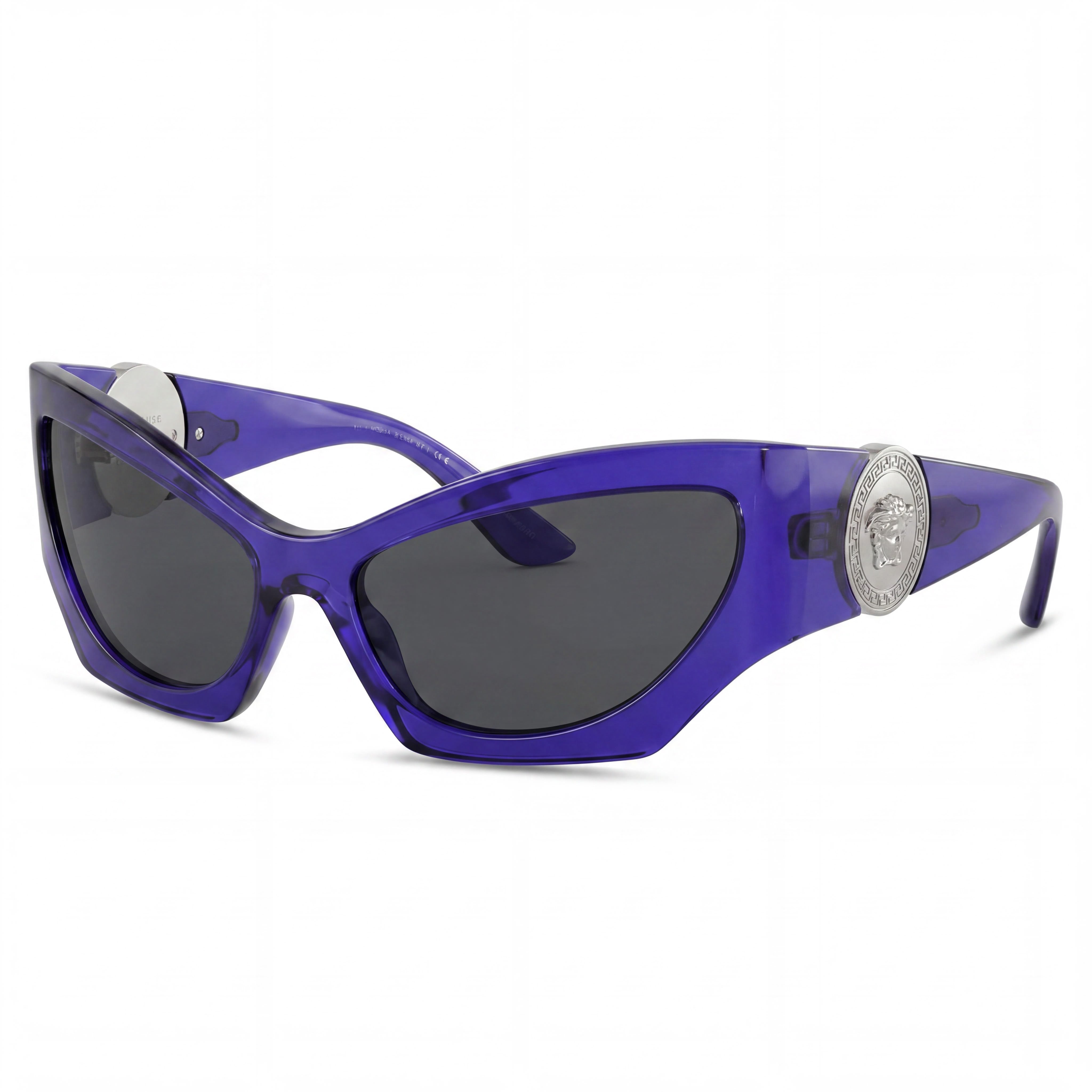 Versace Cat Eye Women's Transparent Violet Dark Grey Acetate UV Protection Sunglasses 60mm, Photo 1