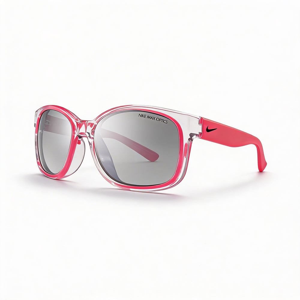 Gafas de sol unisex Nike Spirit Ev0886 - Montura de plástico plateada, lentes plateadas con efecto flash, protección UV, 51 mm