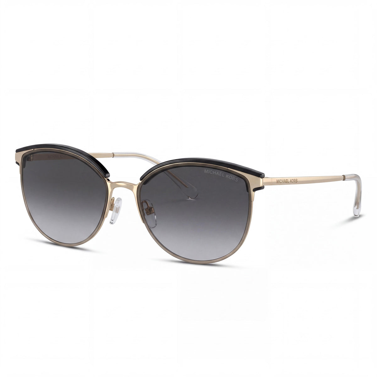 Michael Kors Women's 1088 Magnolia Round Metal Gold, Light Gold Dark Grey Sunglasses with Grey Non- Lenses 16-140mm, Photo 1