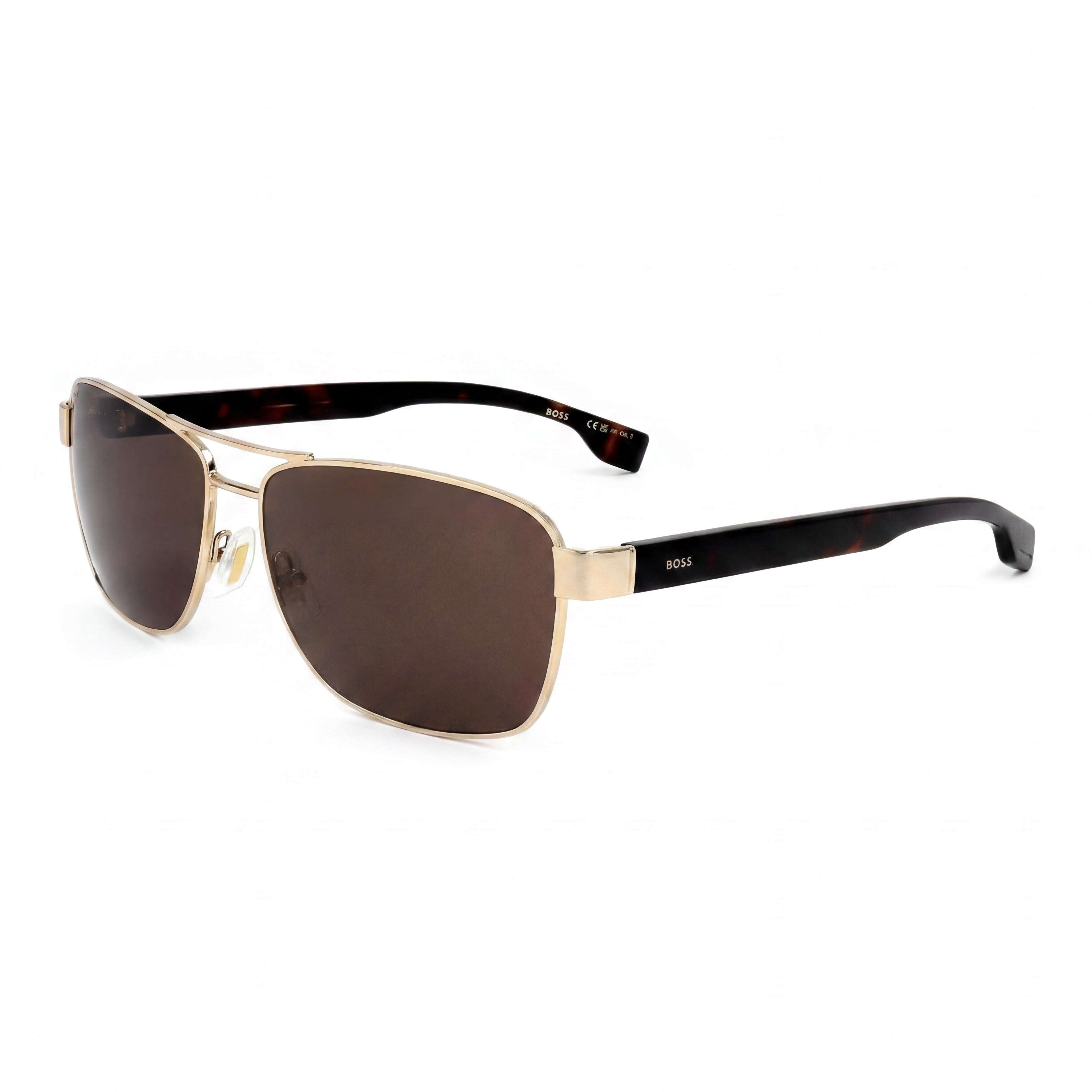 Hugo Boss 1559/O/S Men's Polarized Metal Sunglasses Brown Gold Frame Brown Lens 100% UV Protection 60mm, Photo 1