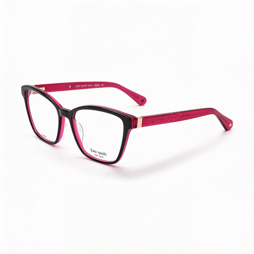 Gafas Kate Spade New York para mujer, estilo moderno, montura de acetato negro con lentes de 53 mm de ancho.