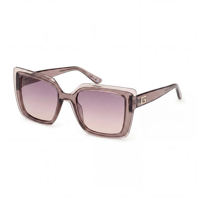 GUESS GU7908 Women's UV Protective Sunglasses, Beige Plastic Frame, Gradient Purple Lenses, 52mm