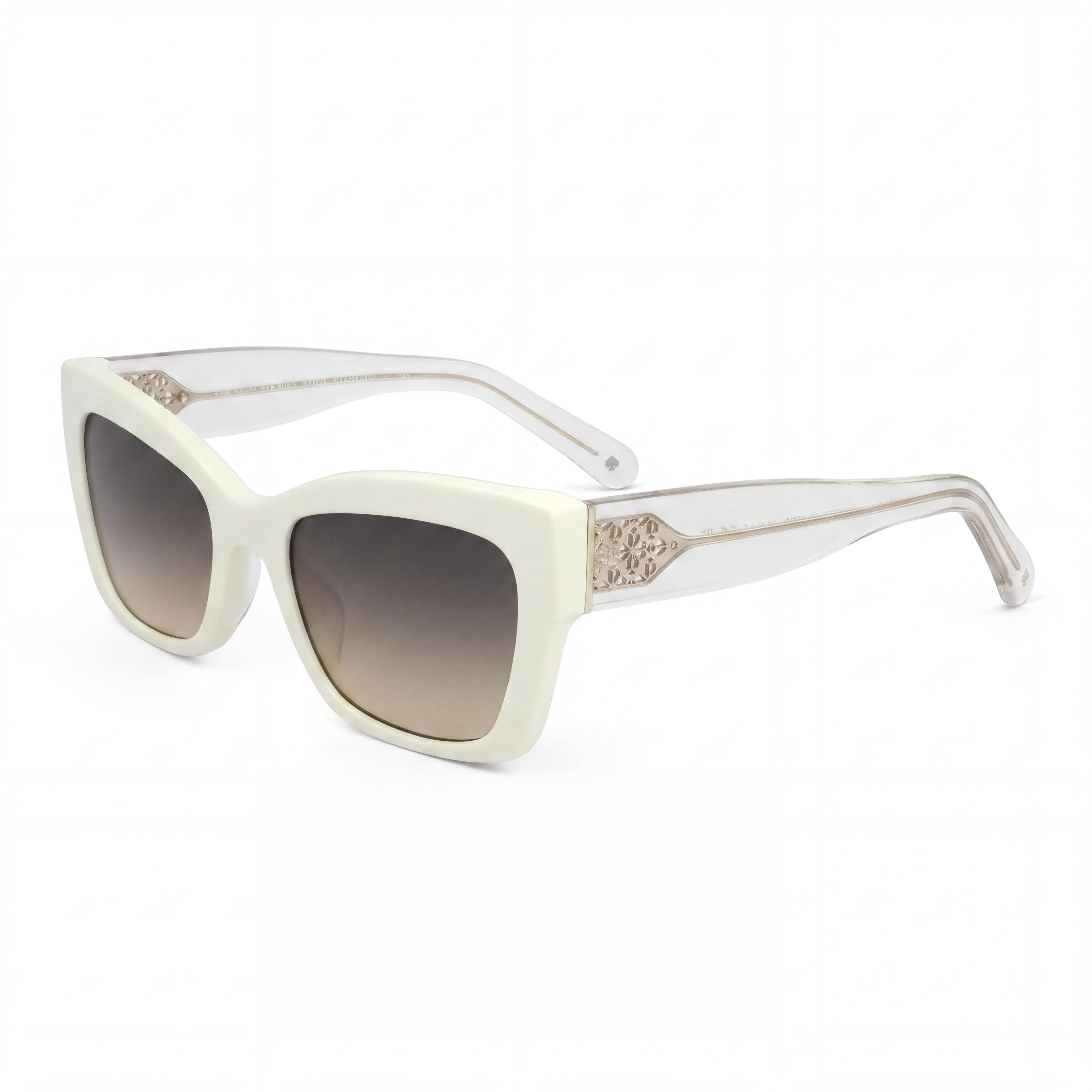 kate spade new york Seasonal Women's Acetate UV Protection Sunglasses, White Brown Frame, Brown Ochre Lenses 53mm, Photo 1